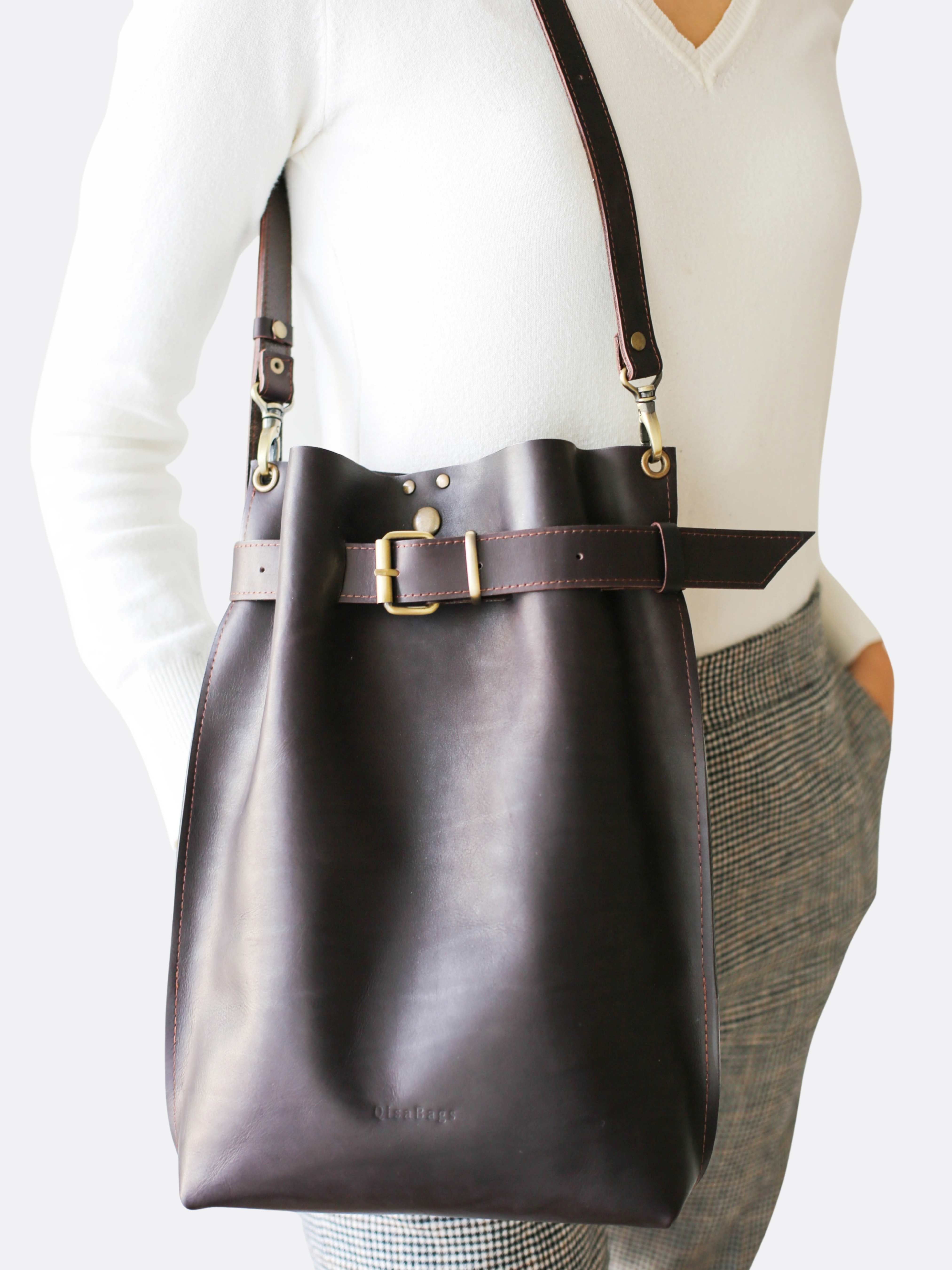 Grizzly Large Leather Backpack Purse