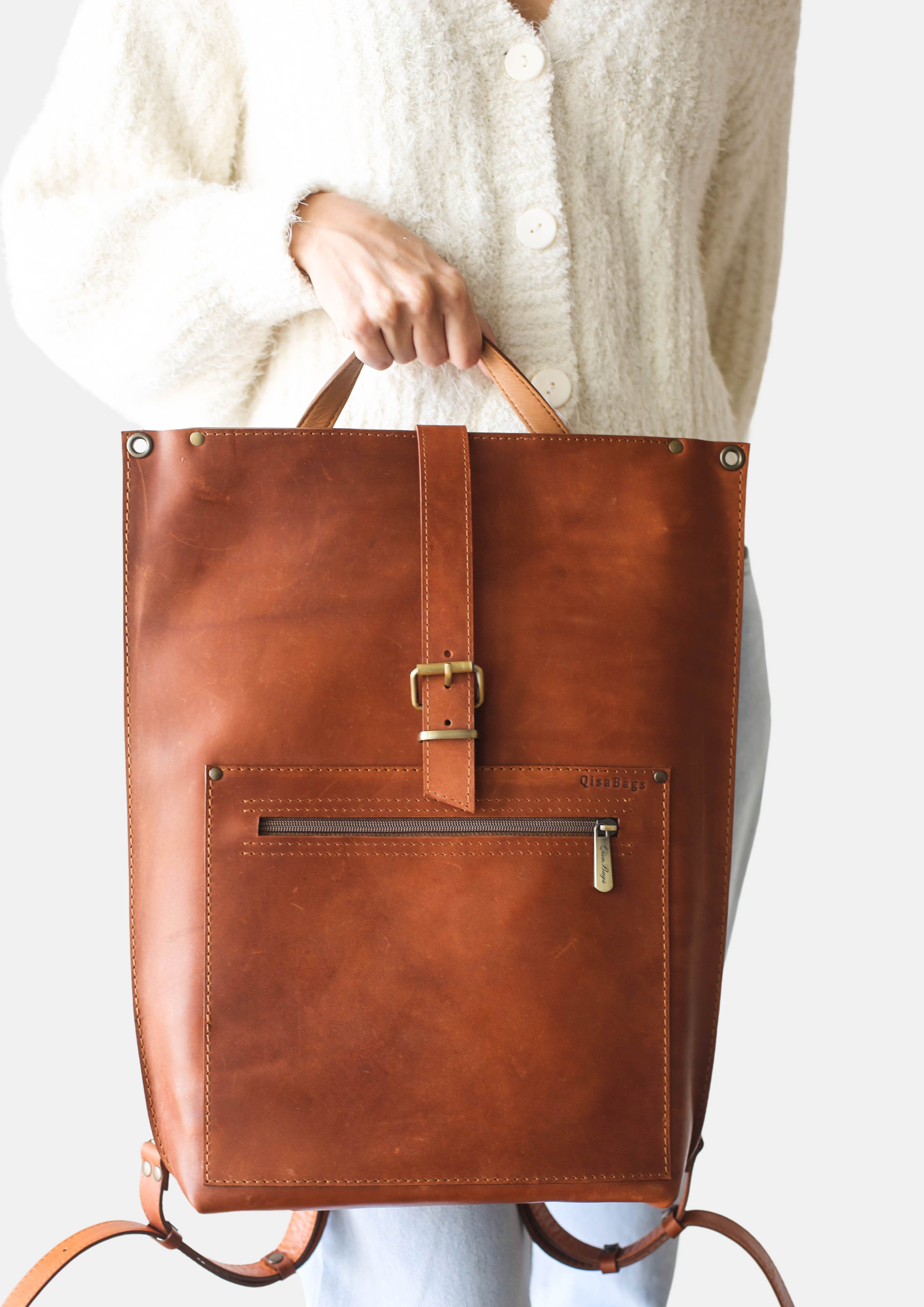 Brown Leather Backpack