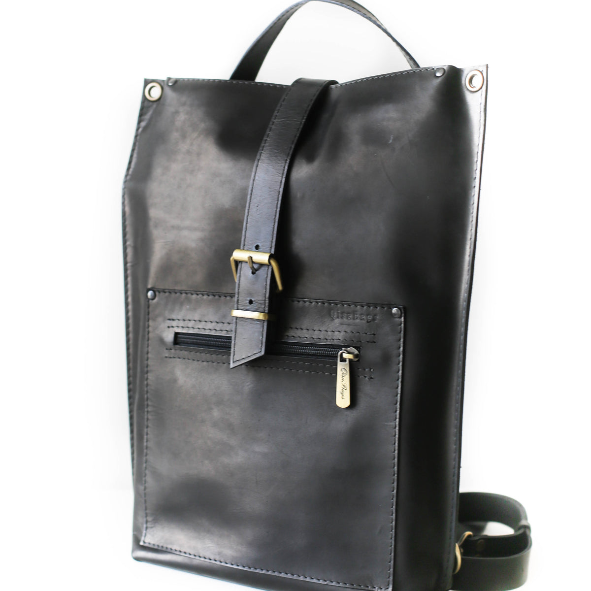 Black Leather Backpack | Leather Laptop Backpack