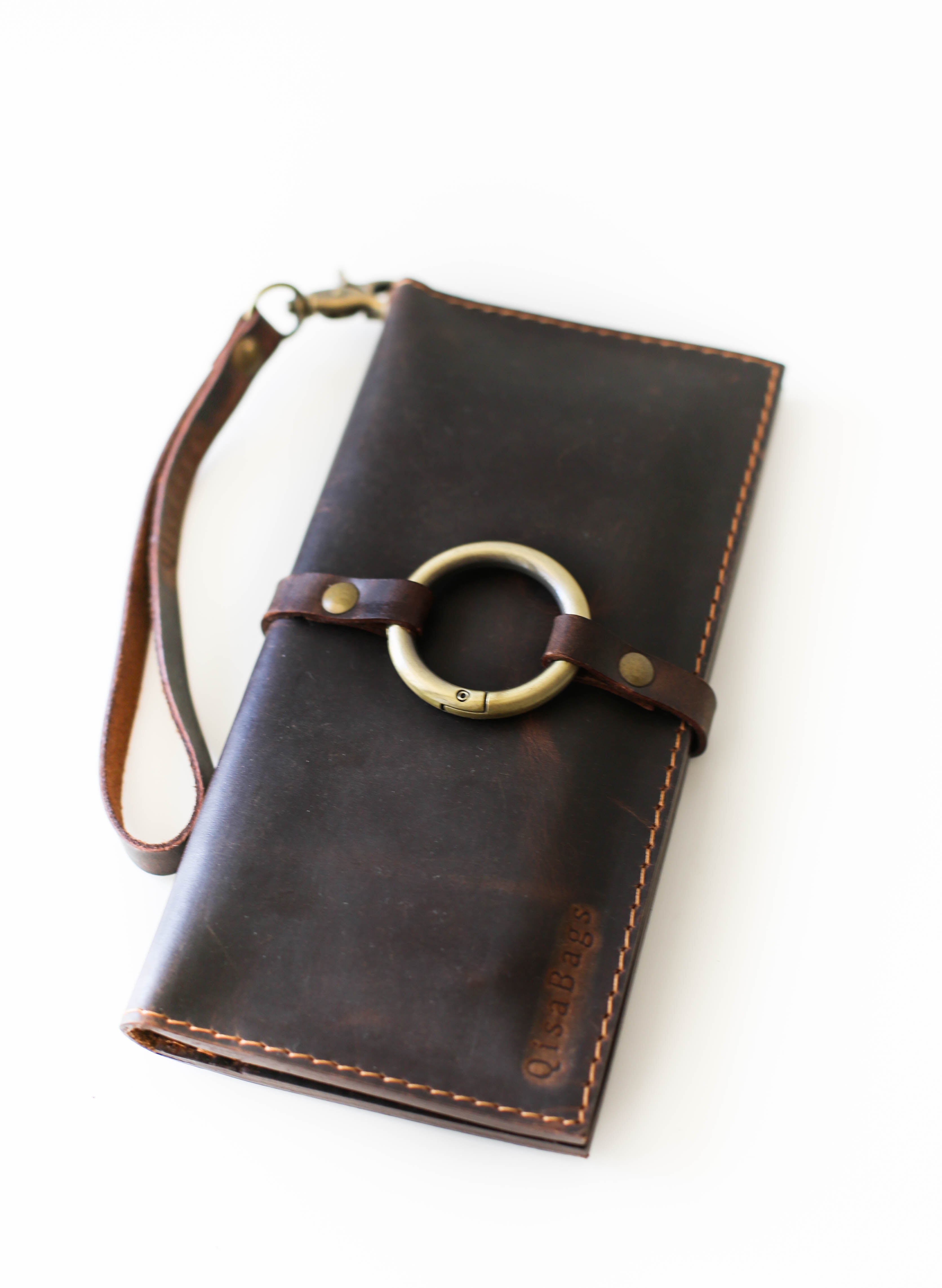 leather dark brown wallet
