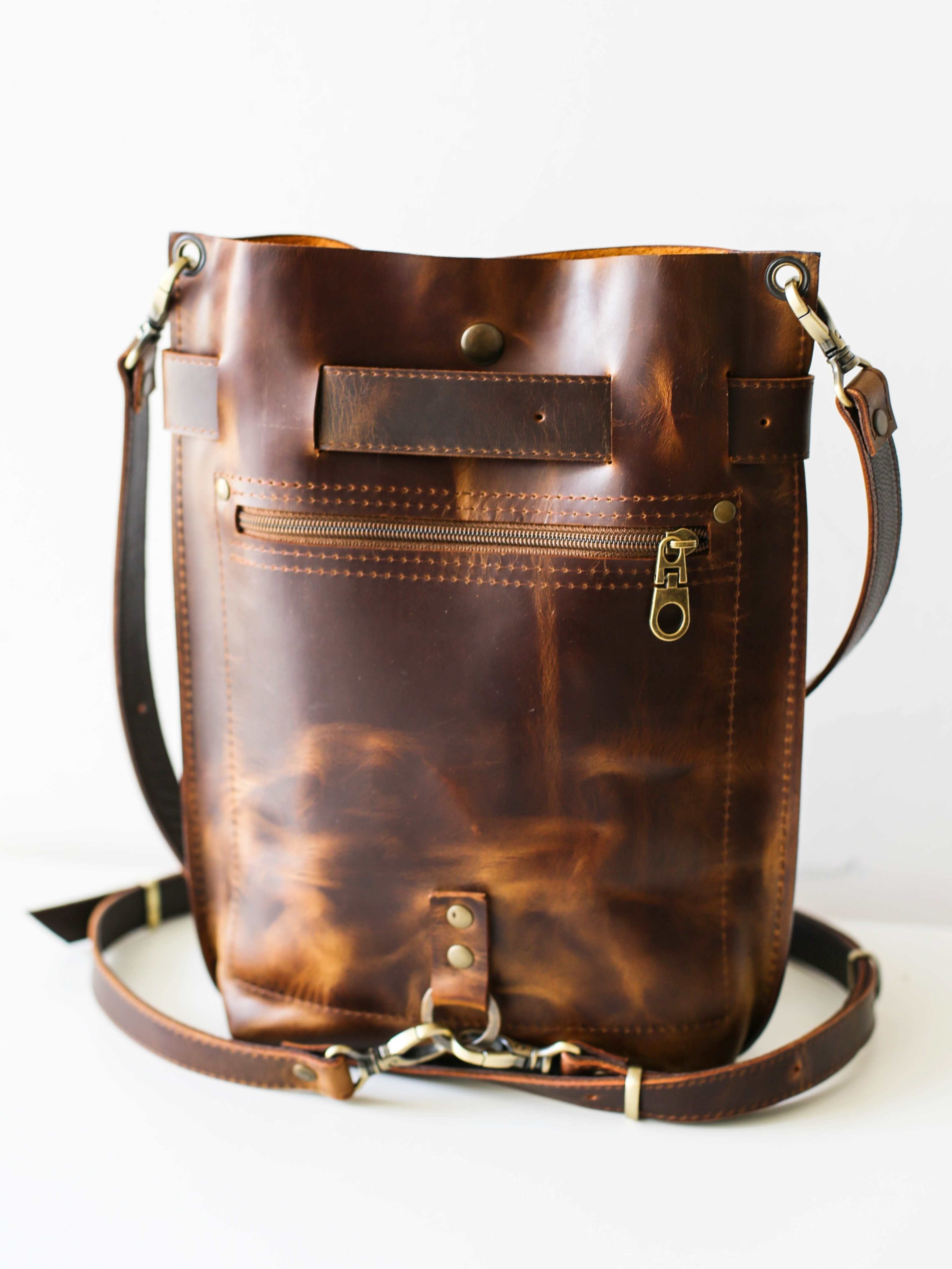 Handmade Leather Bag, leather backpack vintage