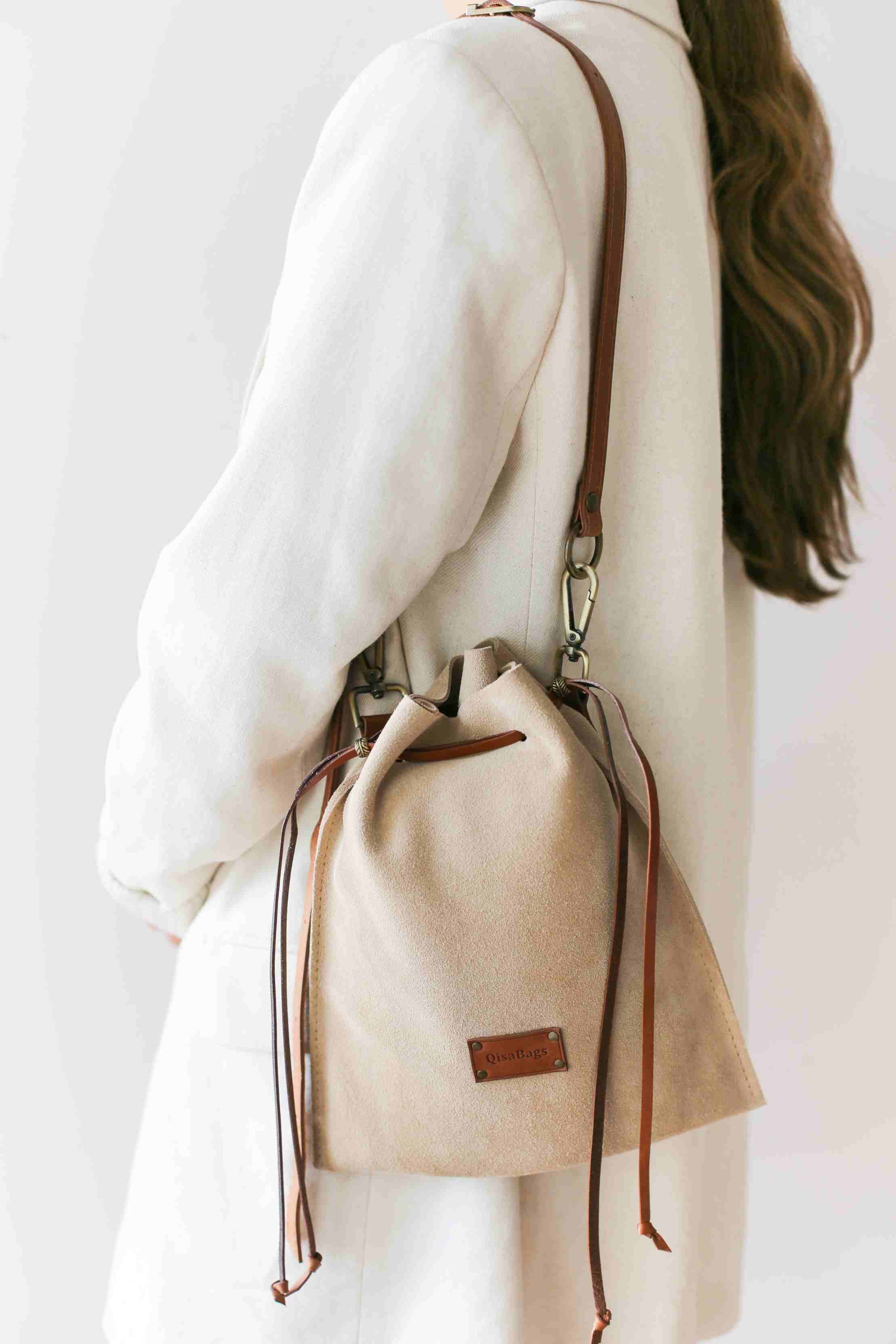 Suede Crossbody Pouch Bag