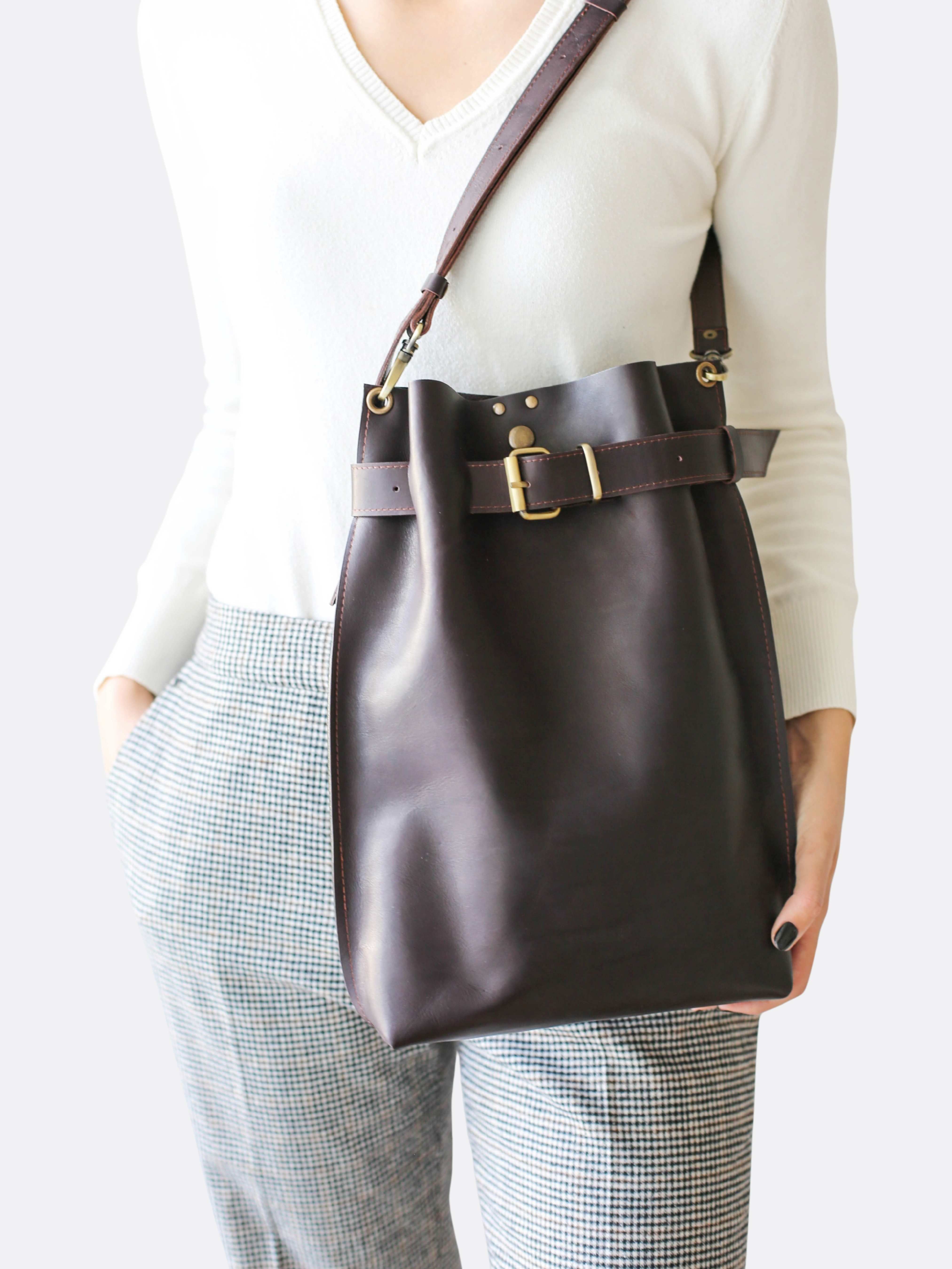Grizzly Large Leather Backpack Purse