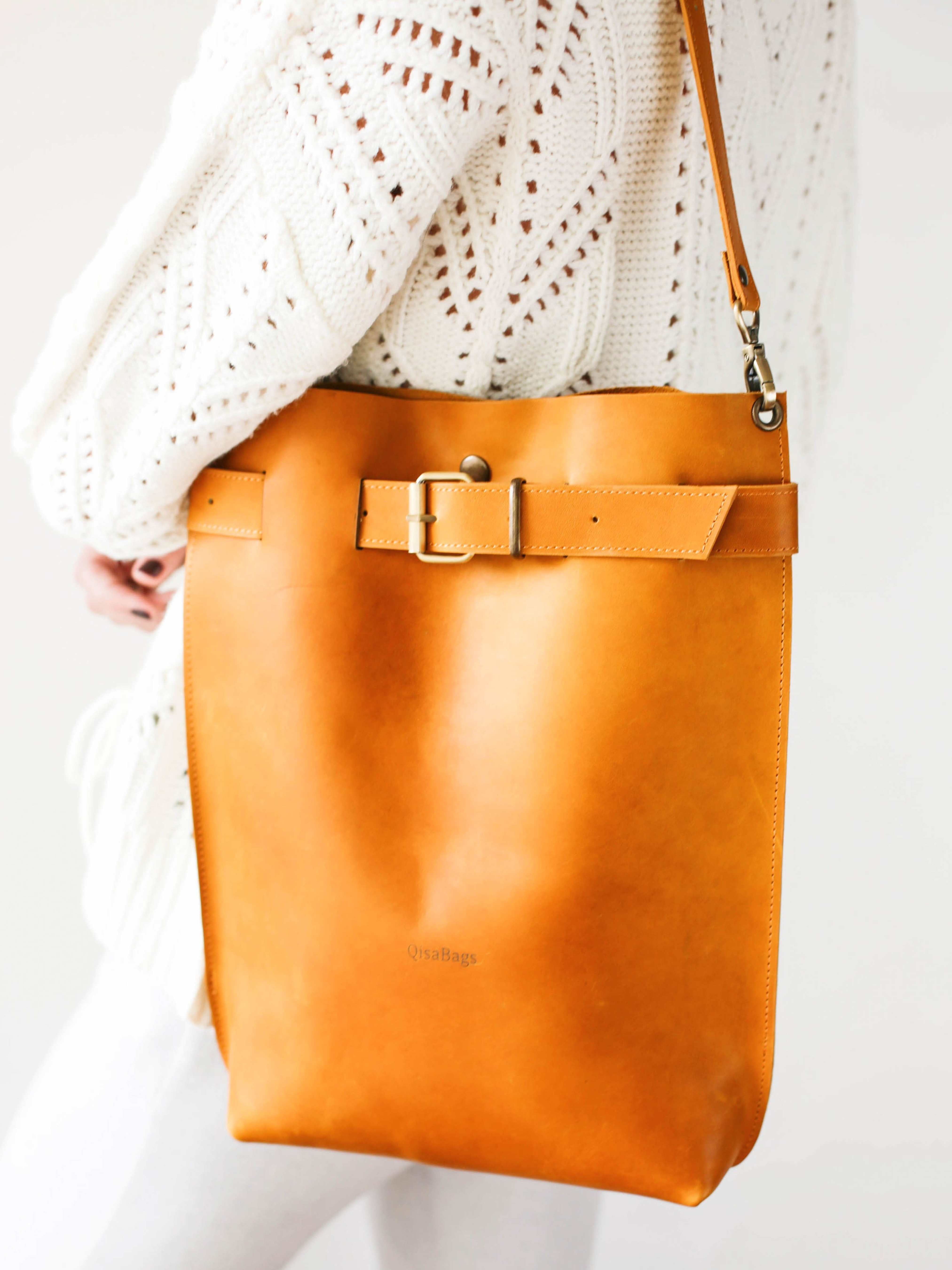 Grizzly Large Leather Backpack Purse