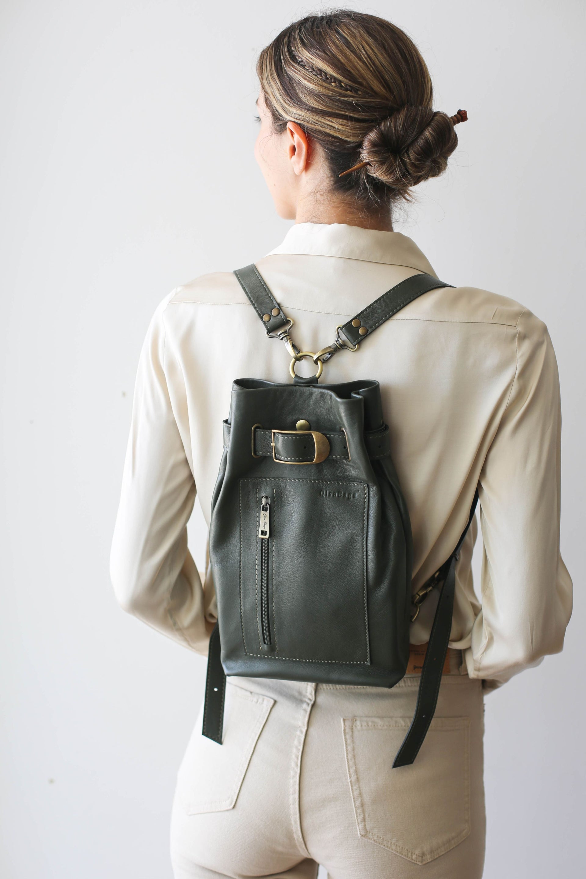 leather purse backpack