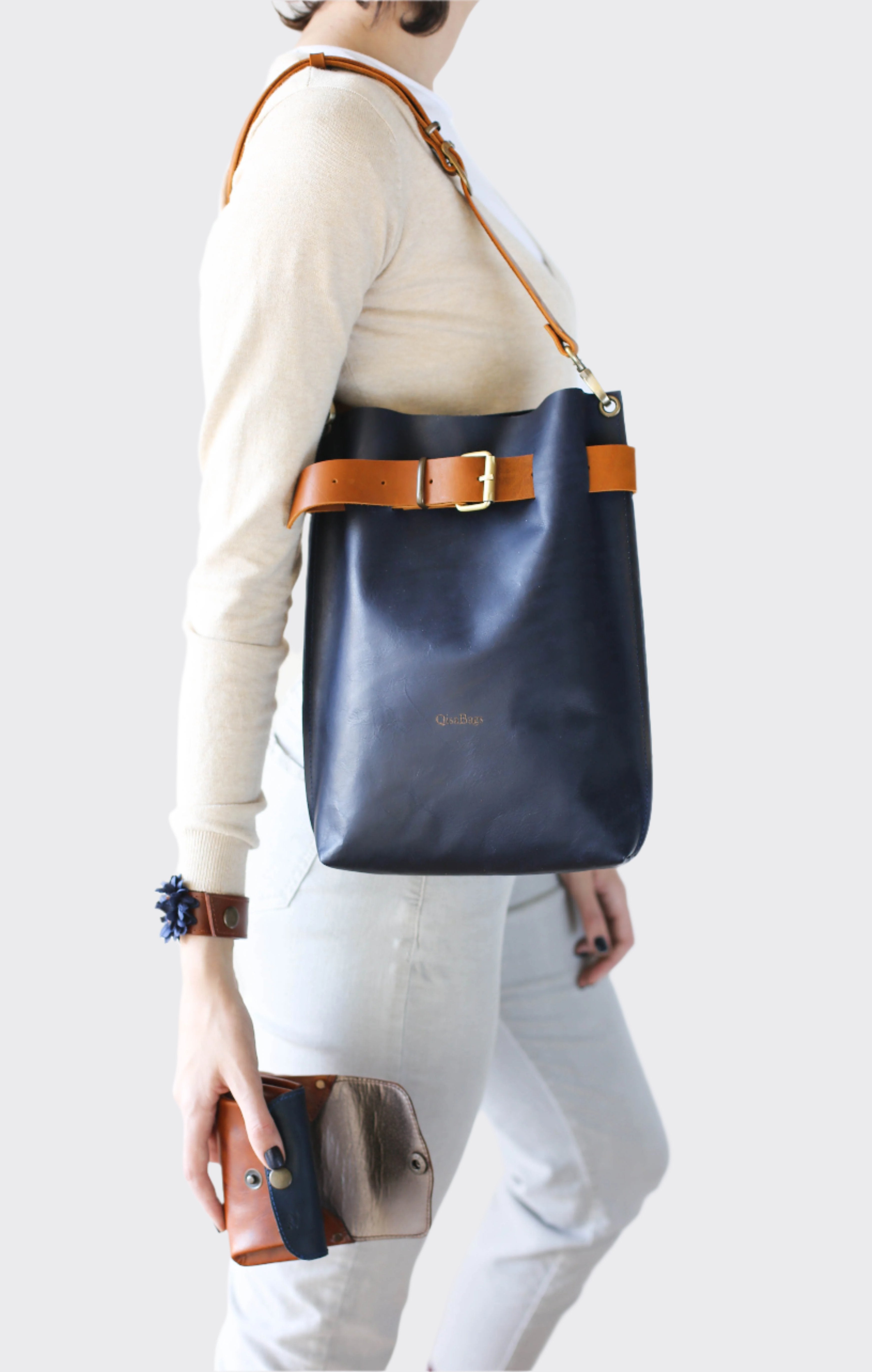 Blue Leather bag