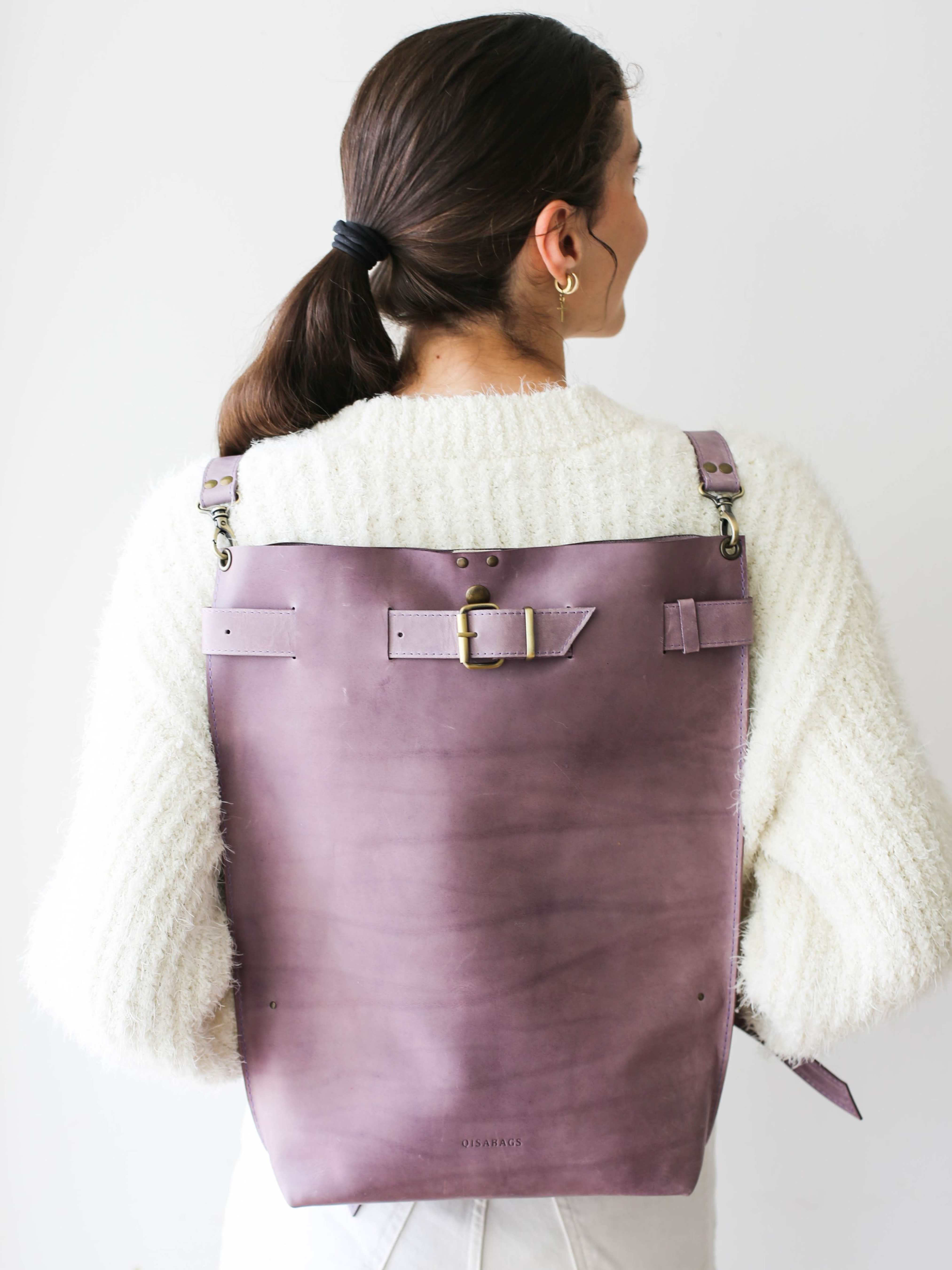 Grizzly Large Leather Backpack Purse