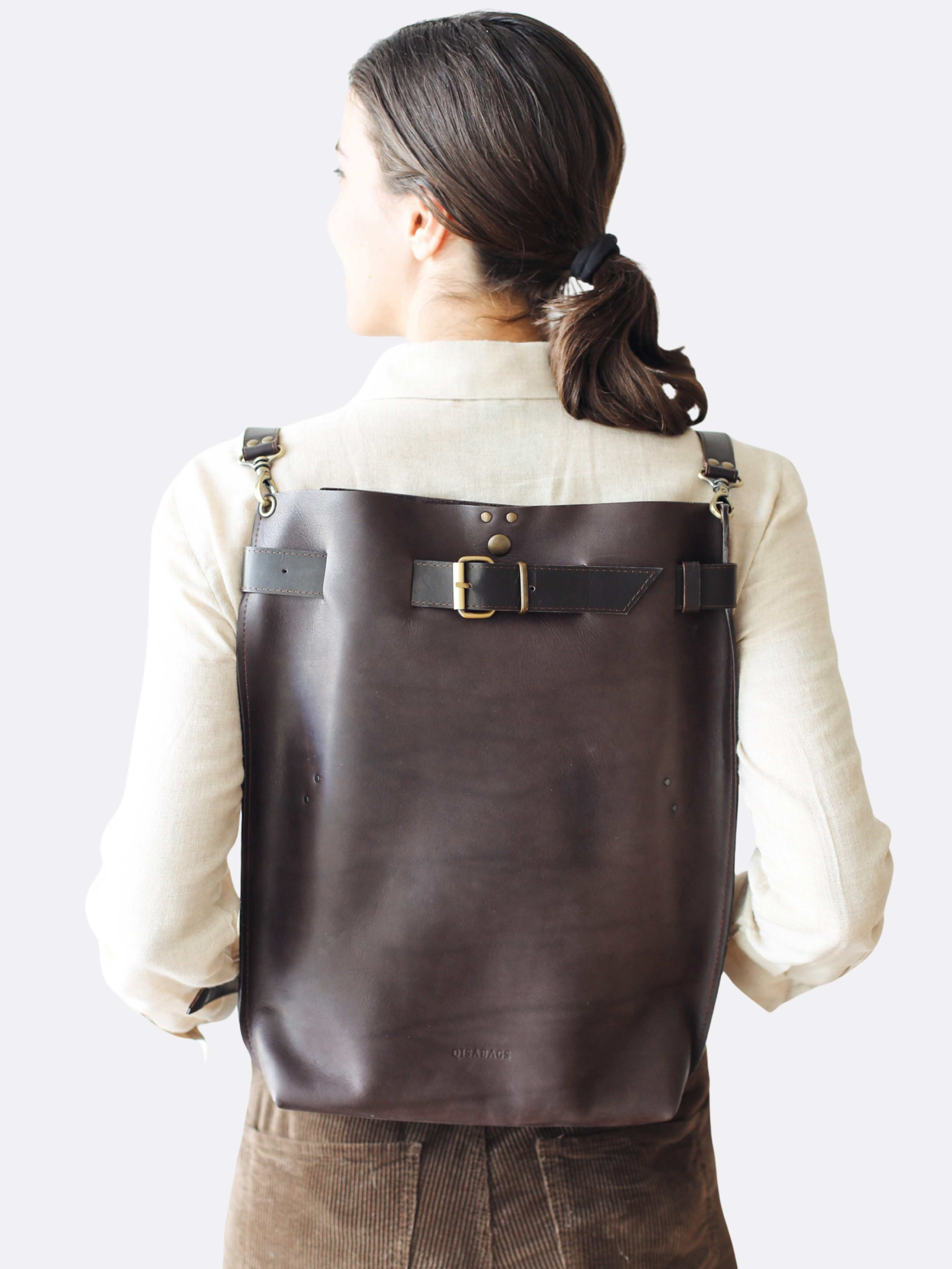 Grizzly Large Leather Backpack Purse