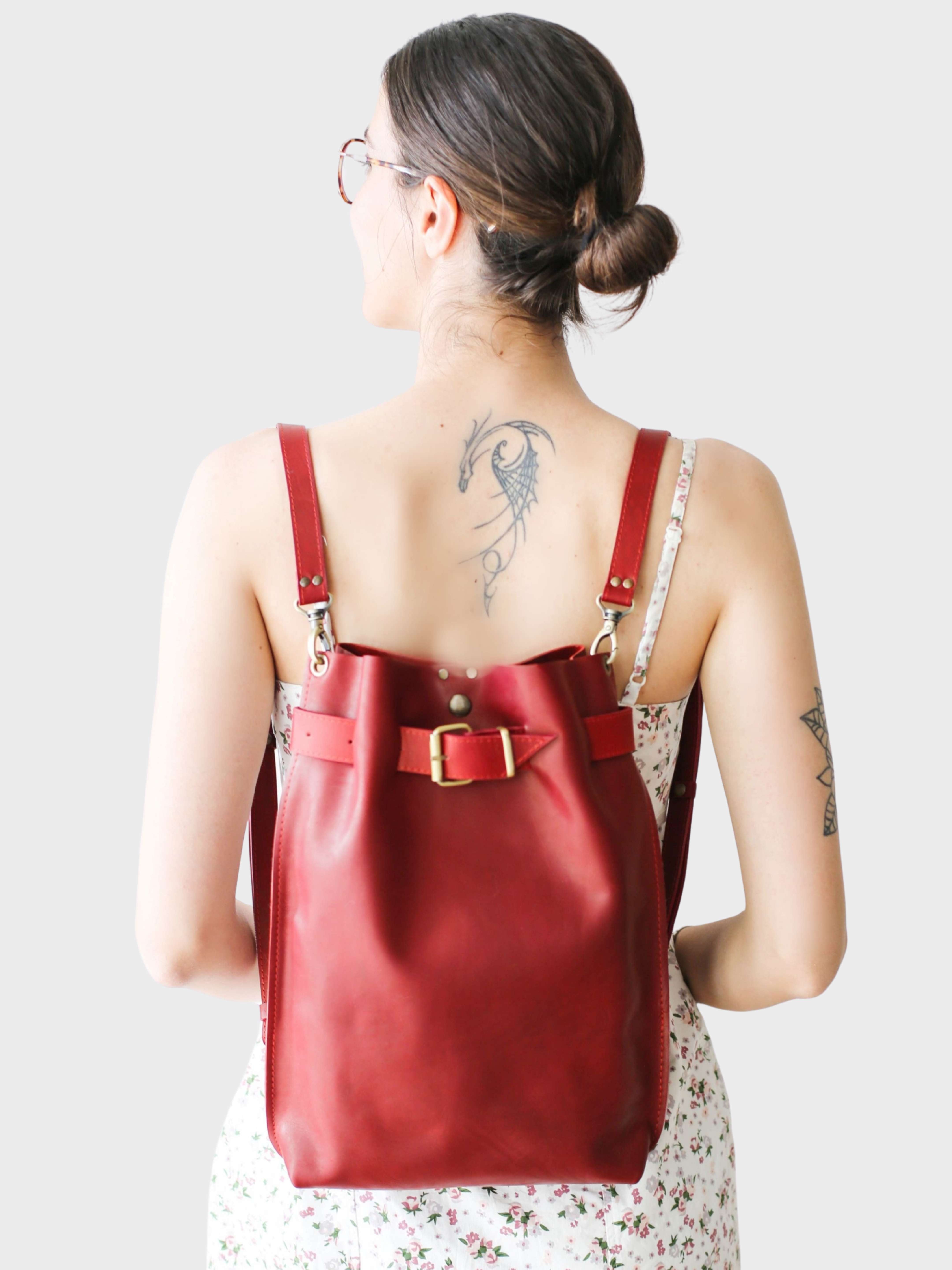 Grizzly Large Leather Backpack Purse