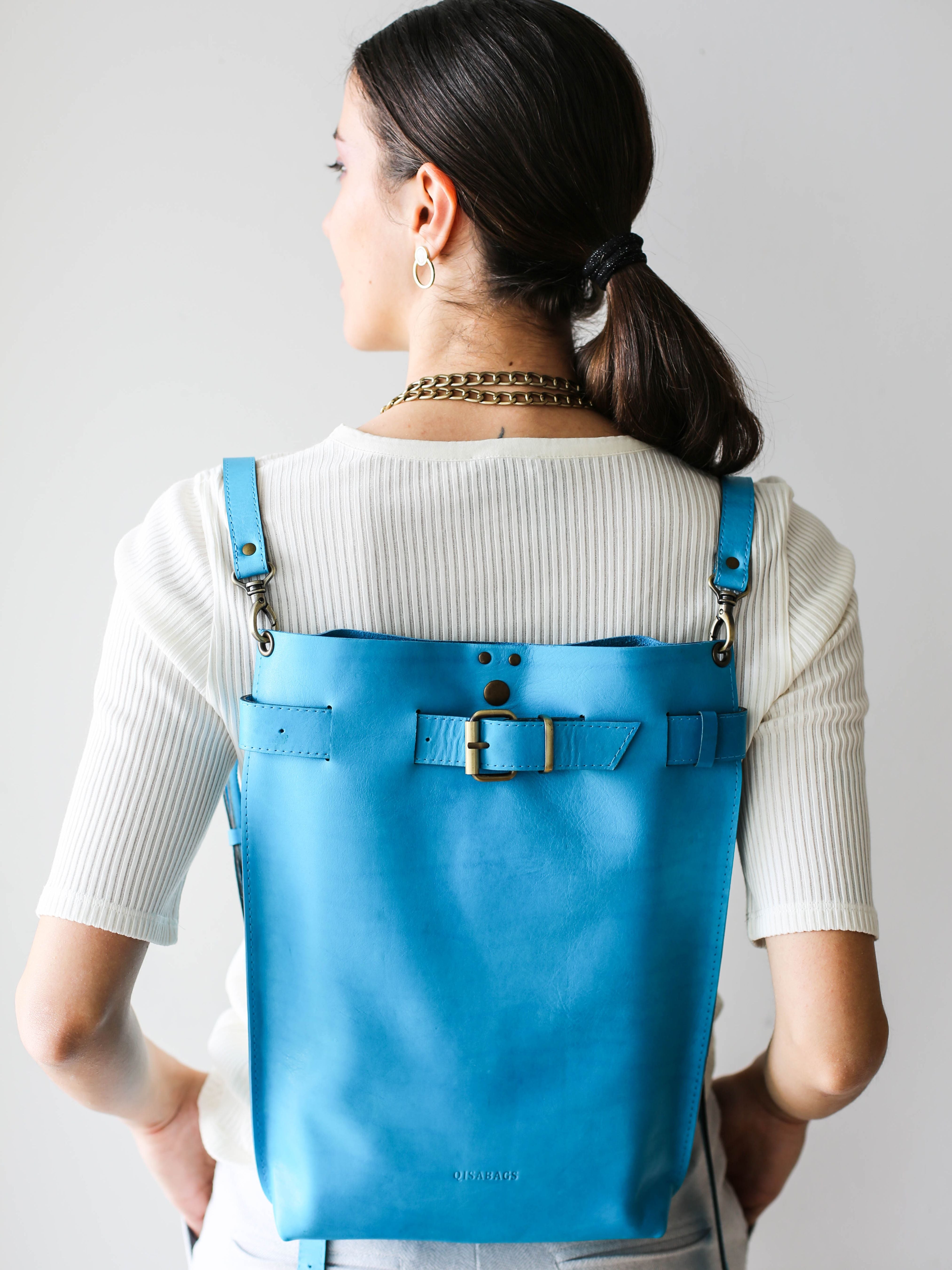Grizzly Large Leather Backpack Purse