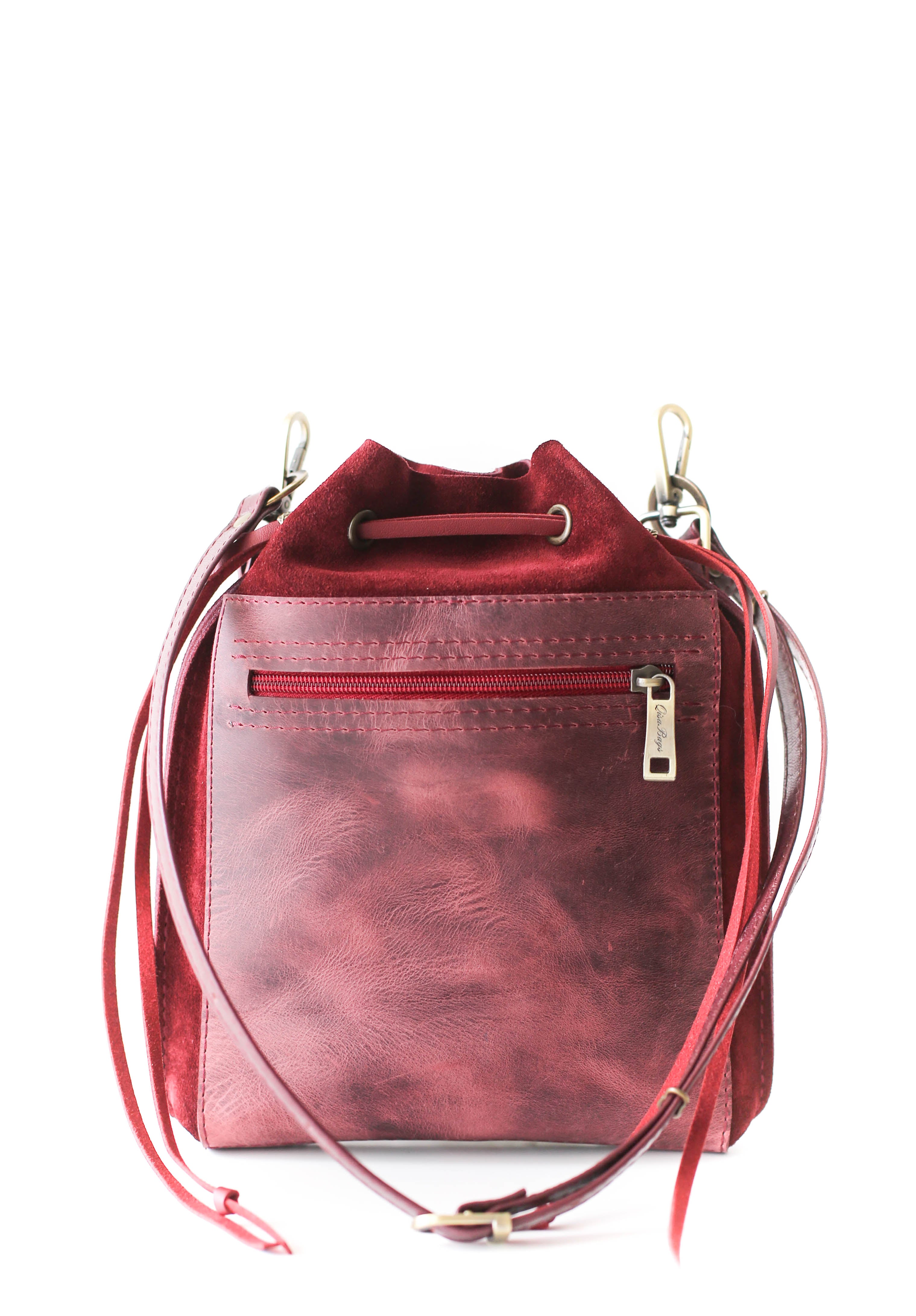 burgundy suede crossbody bag