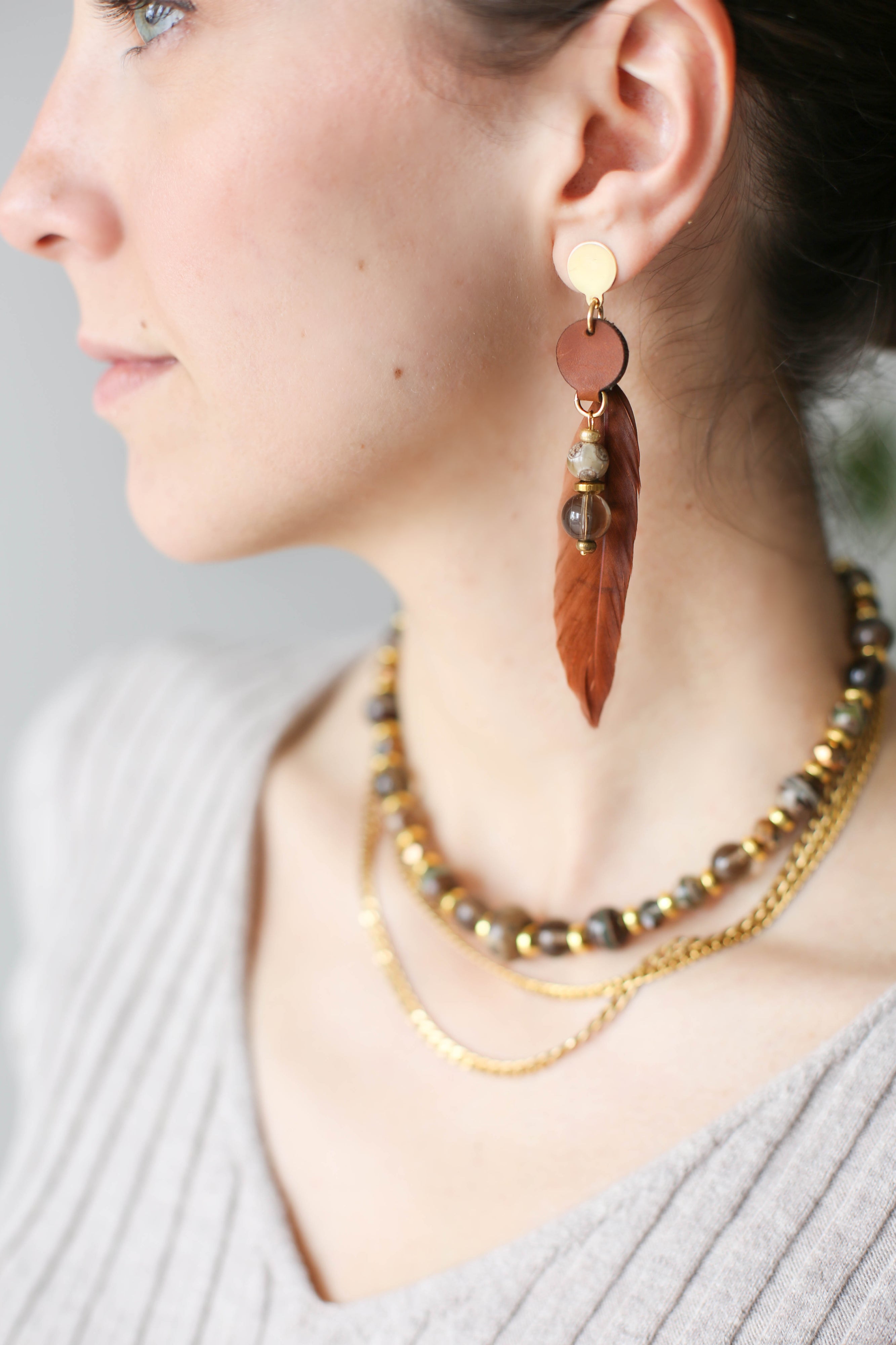 Feather earrings