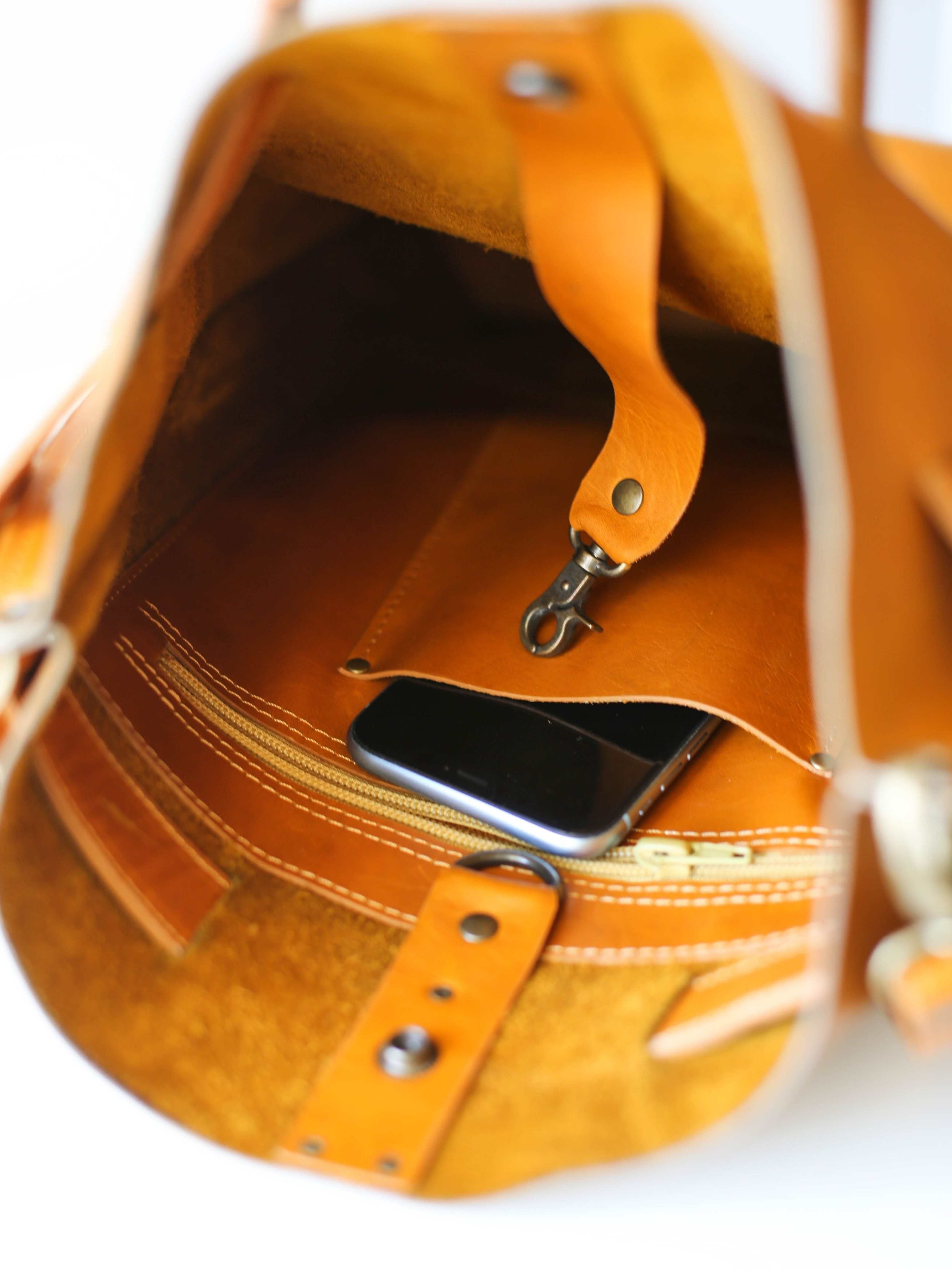 Grizzly Large Leather Backpack Purse