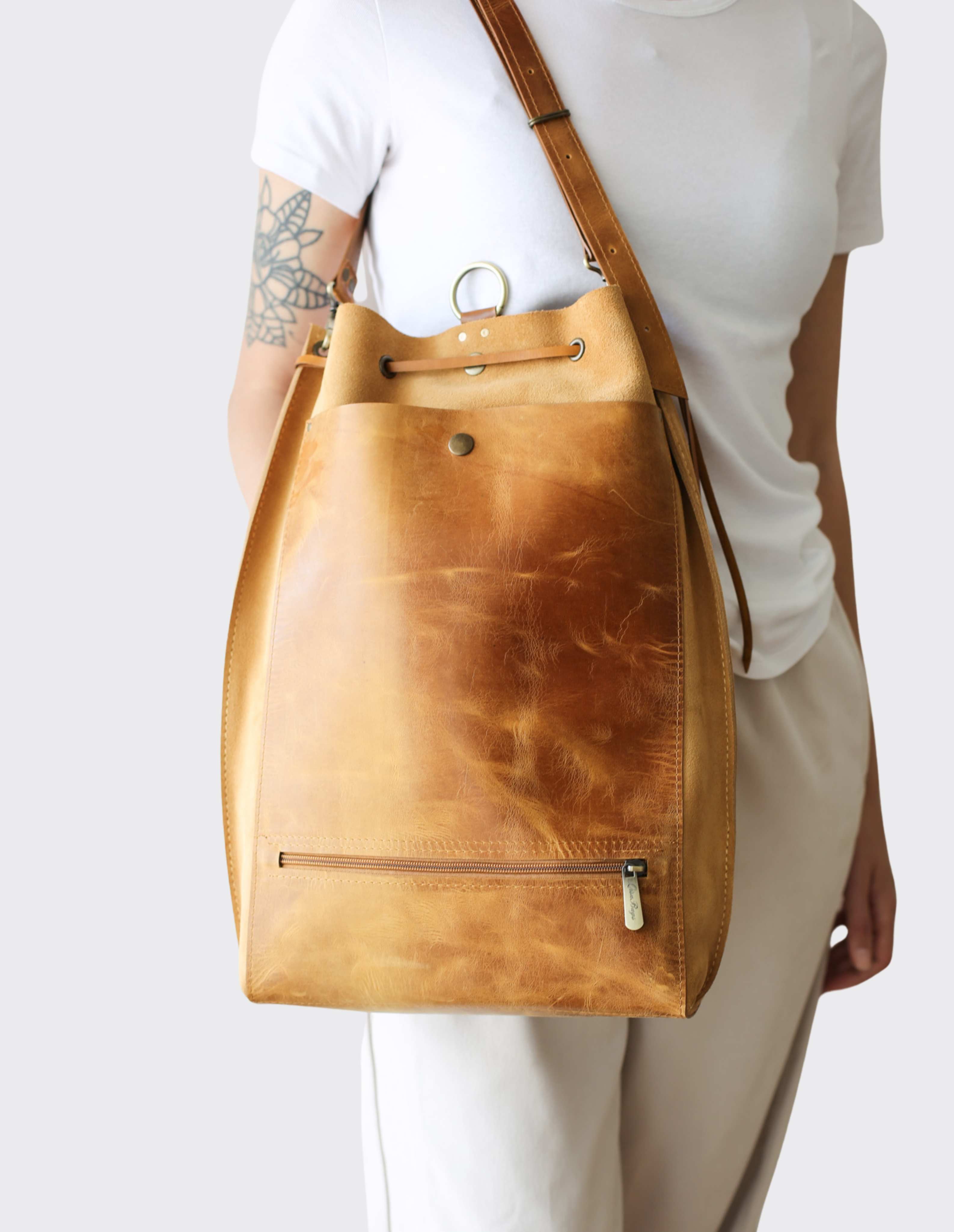 Sahara Brown Leather Backpack