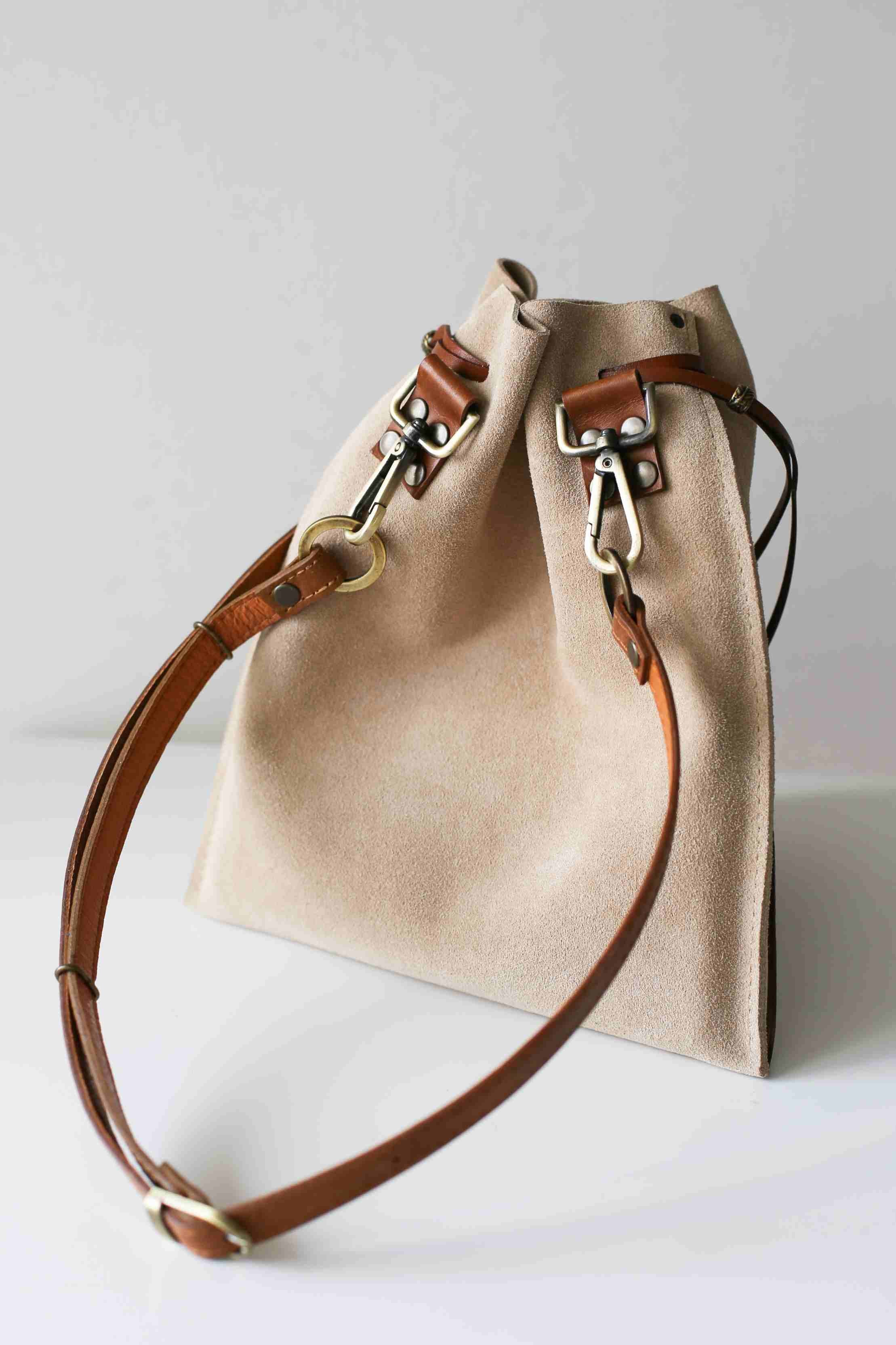 Suede Crossbody Pouch Bag