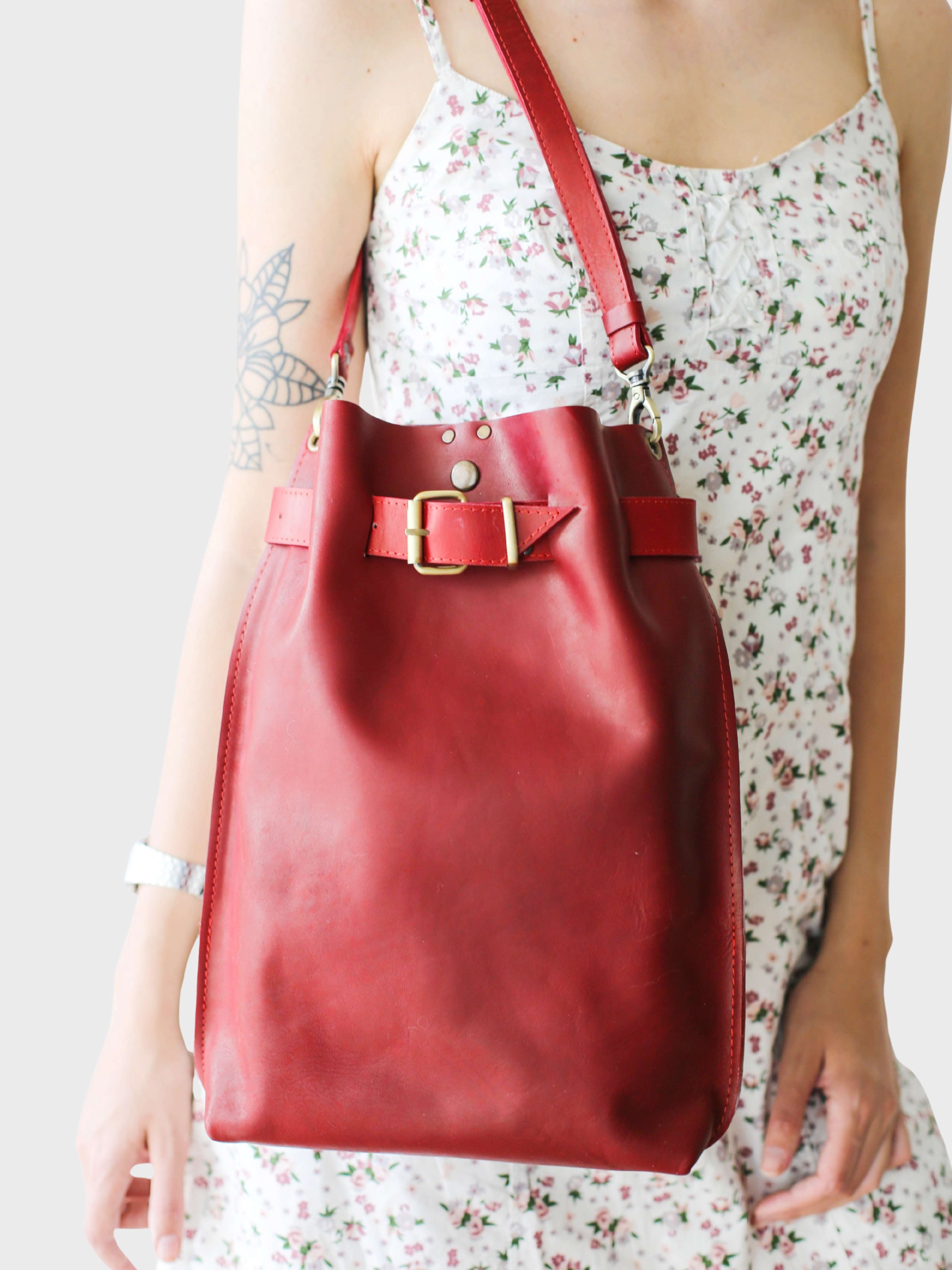 Grizzly Large Leather Backpack Purse