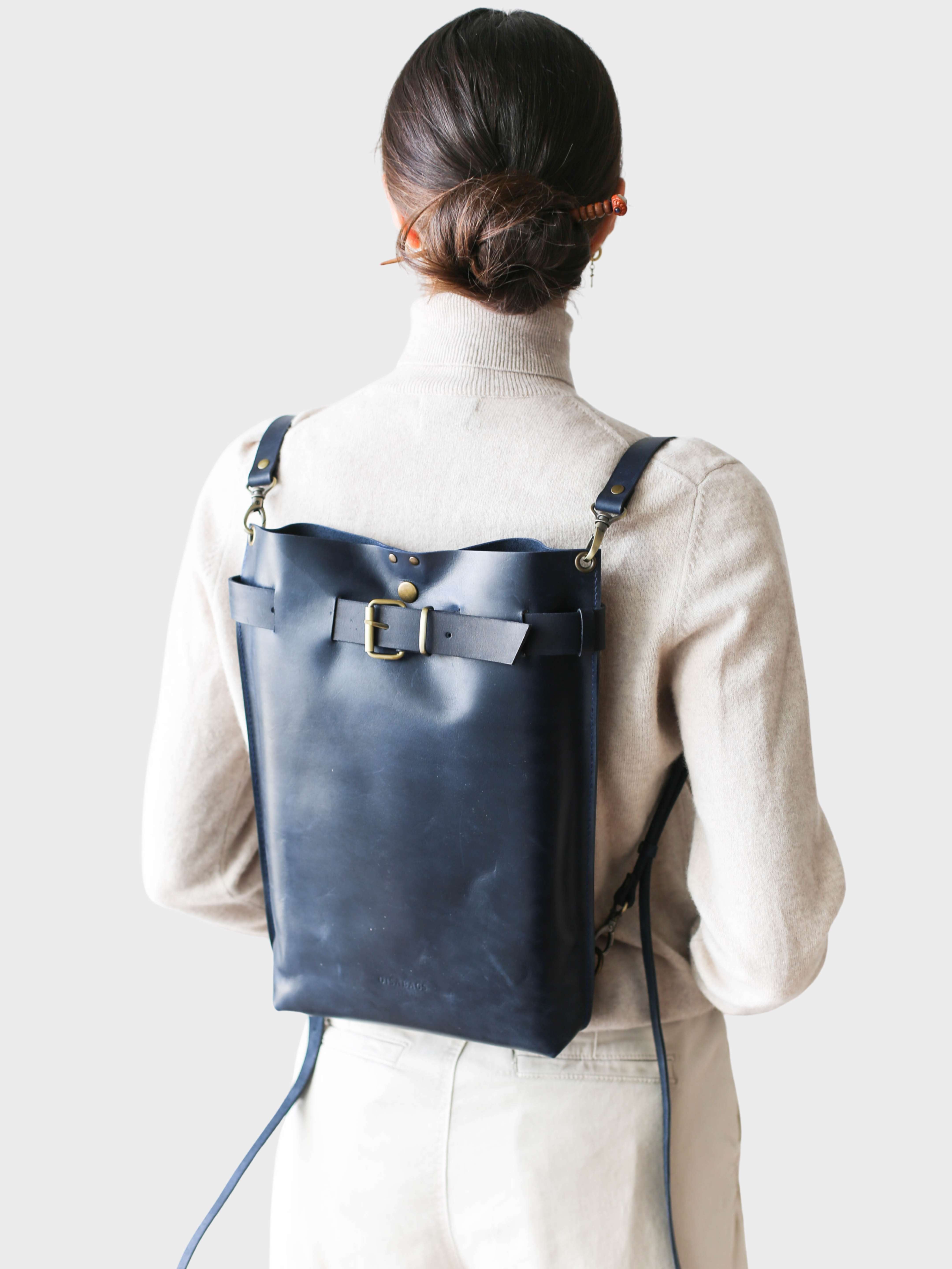 Grizzly Large Leather Backpack Purse
