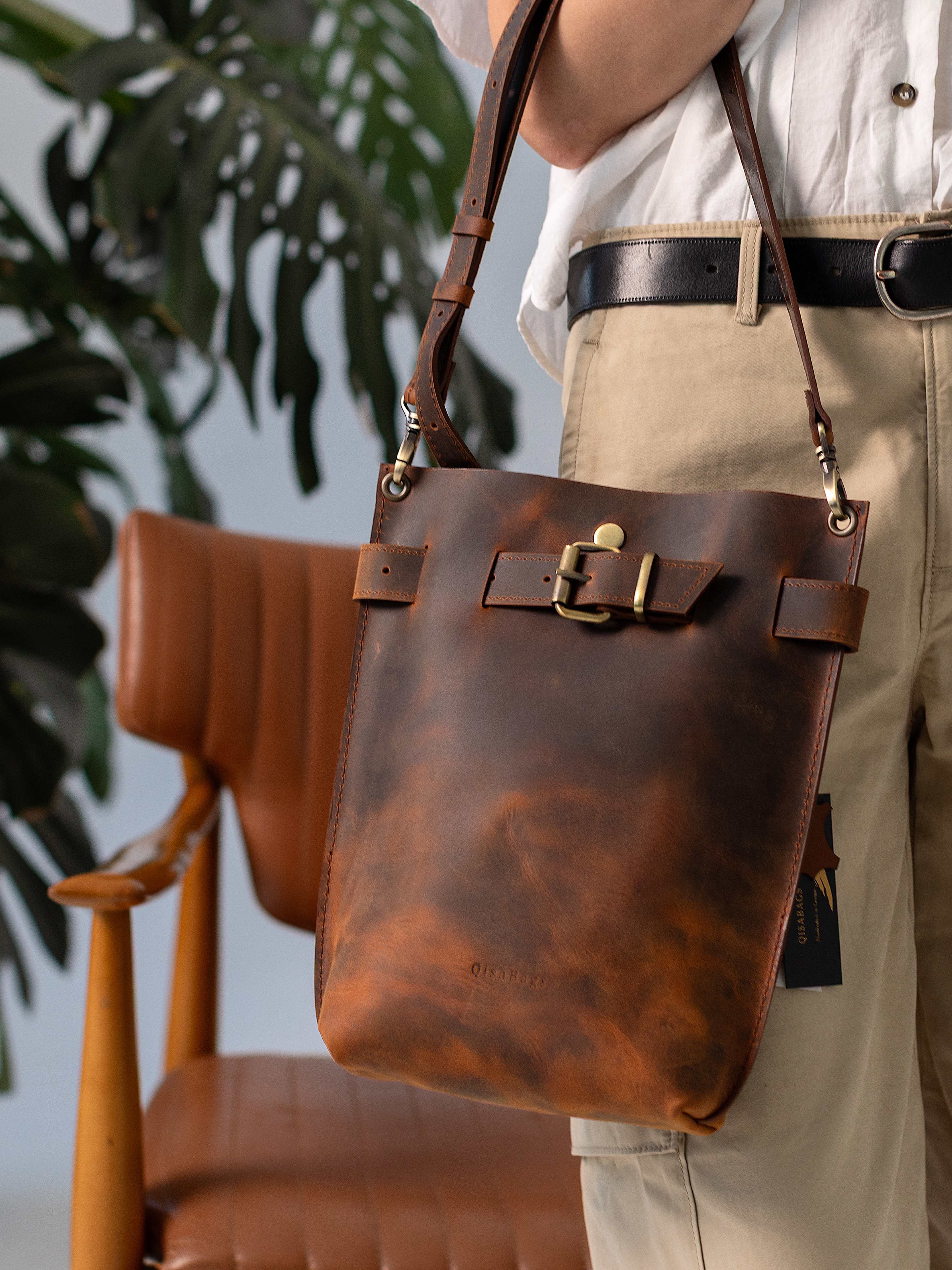 Dark Brown Standard Leather Bag
