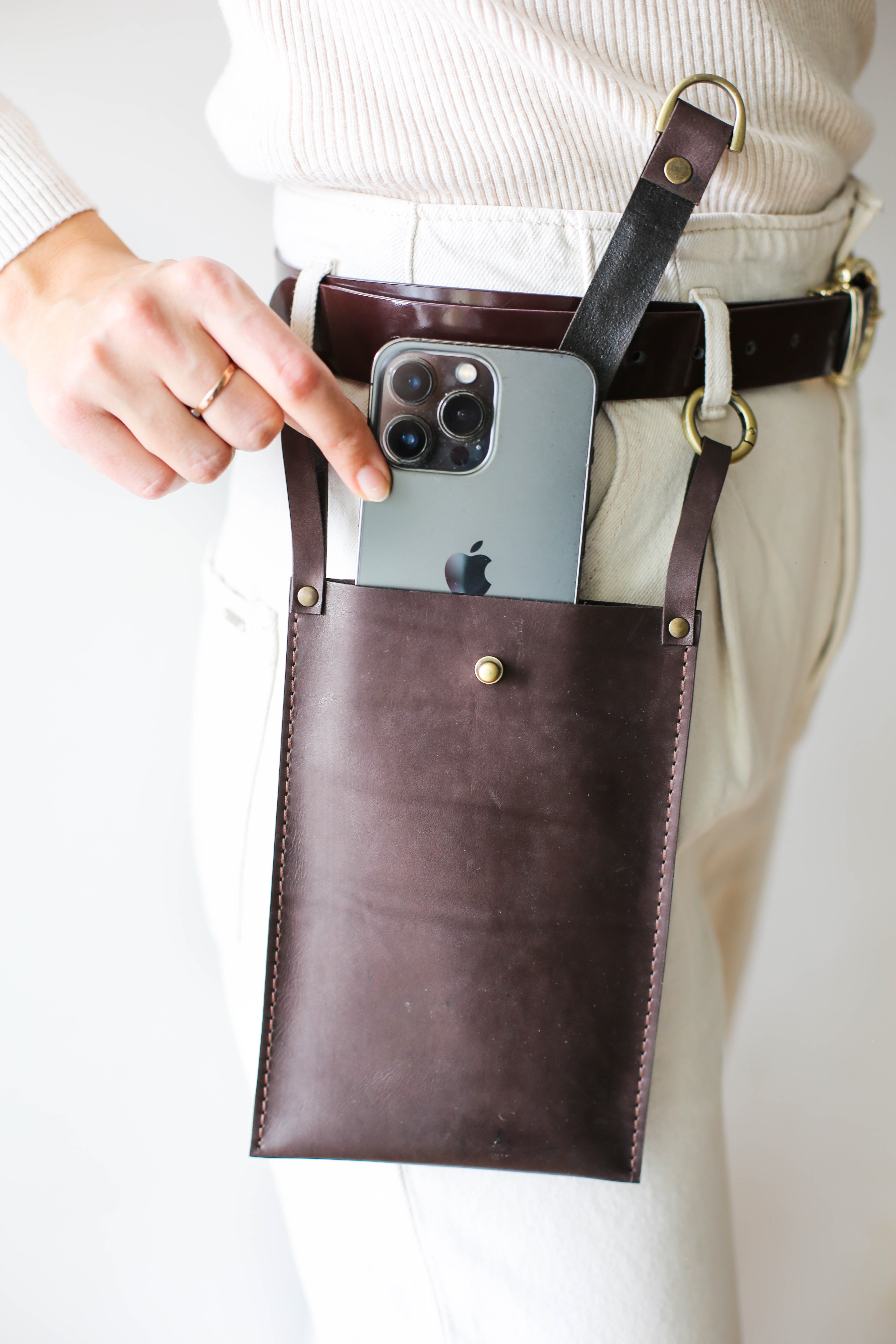 Leather iphone bag