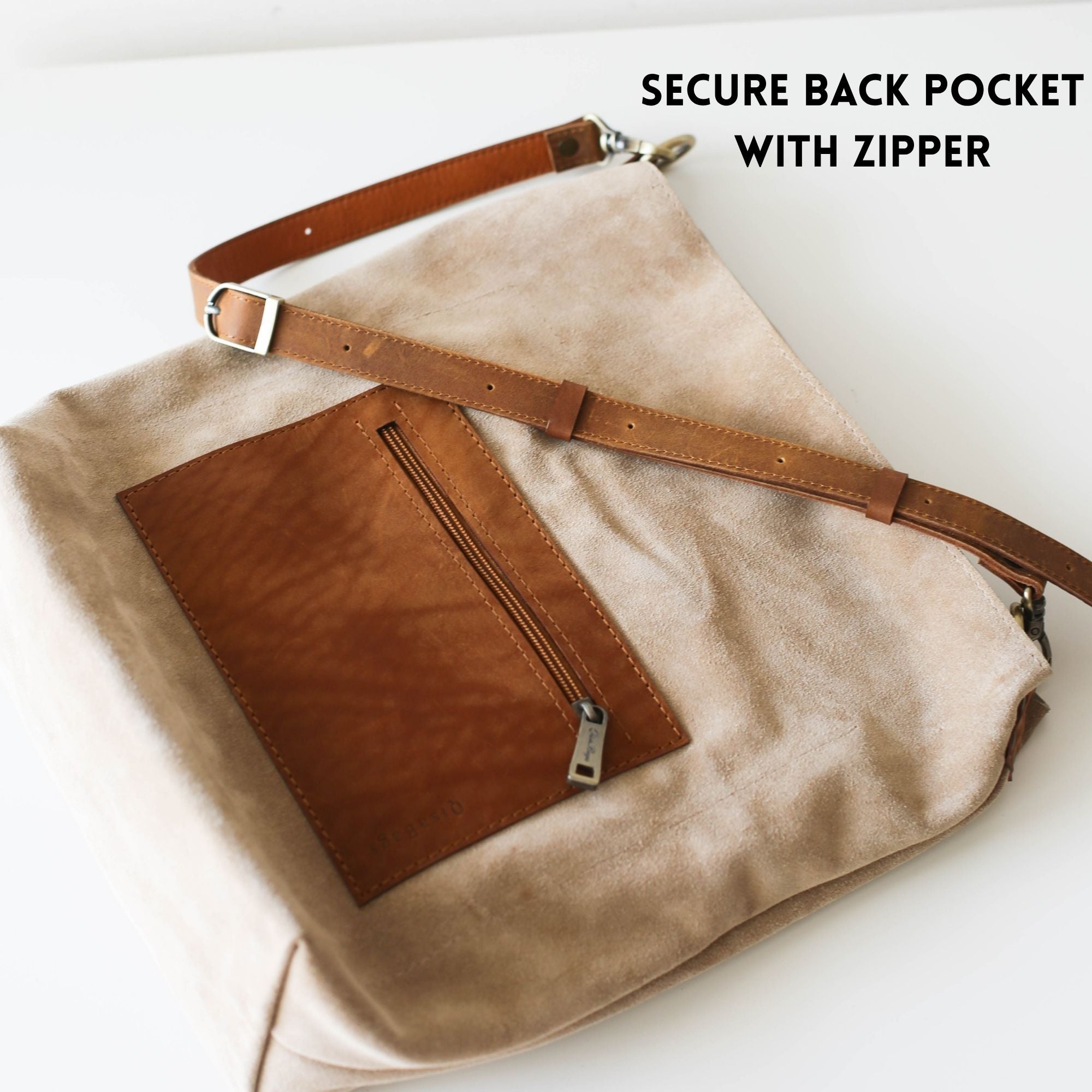 Suede Leather Hobo Bag
