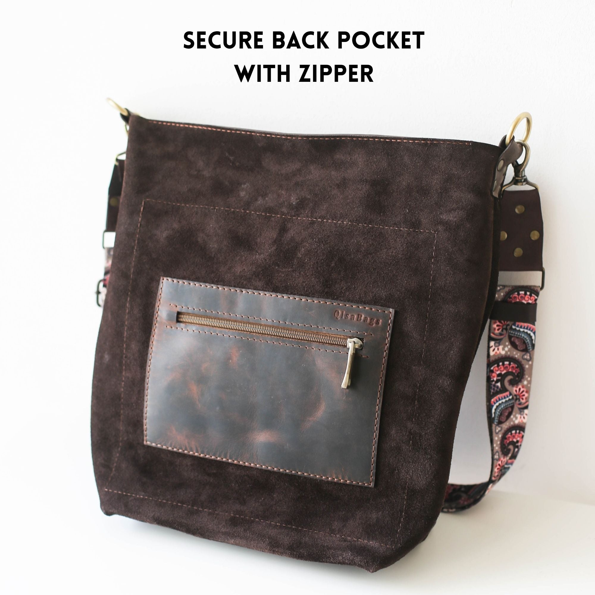 Suede Leather Hobo Bag