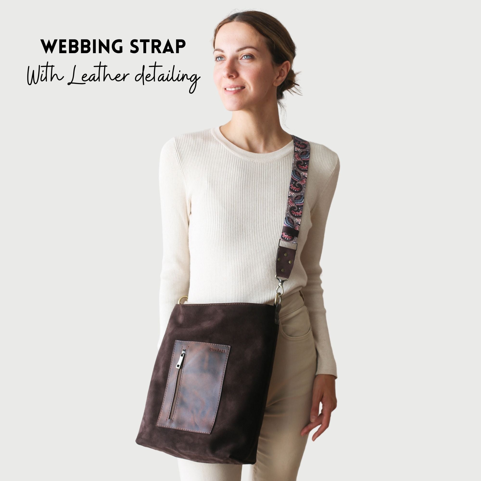 Suede Leather Hobo Bag