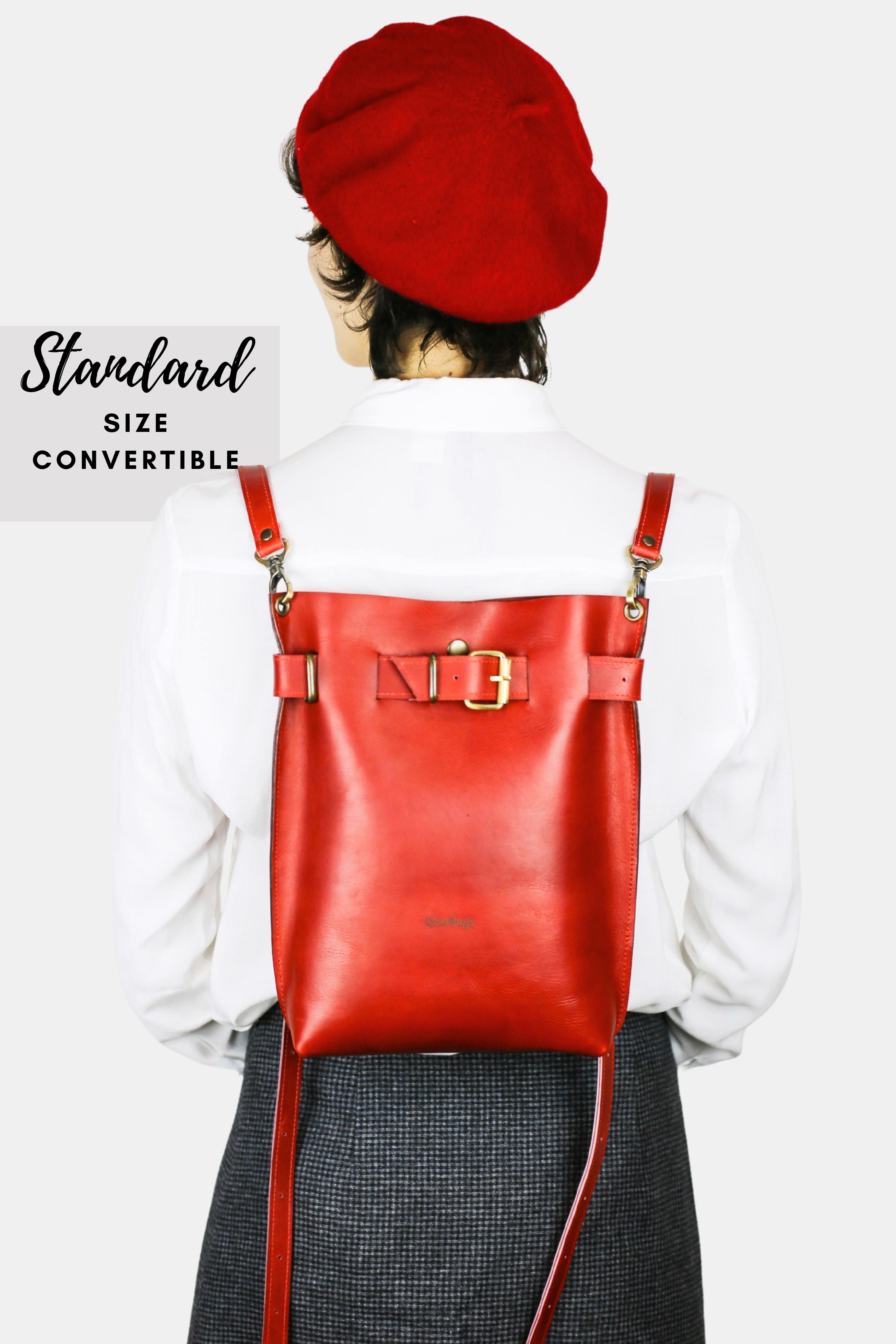 Red Leather Backpack