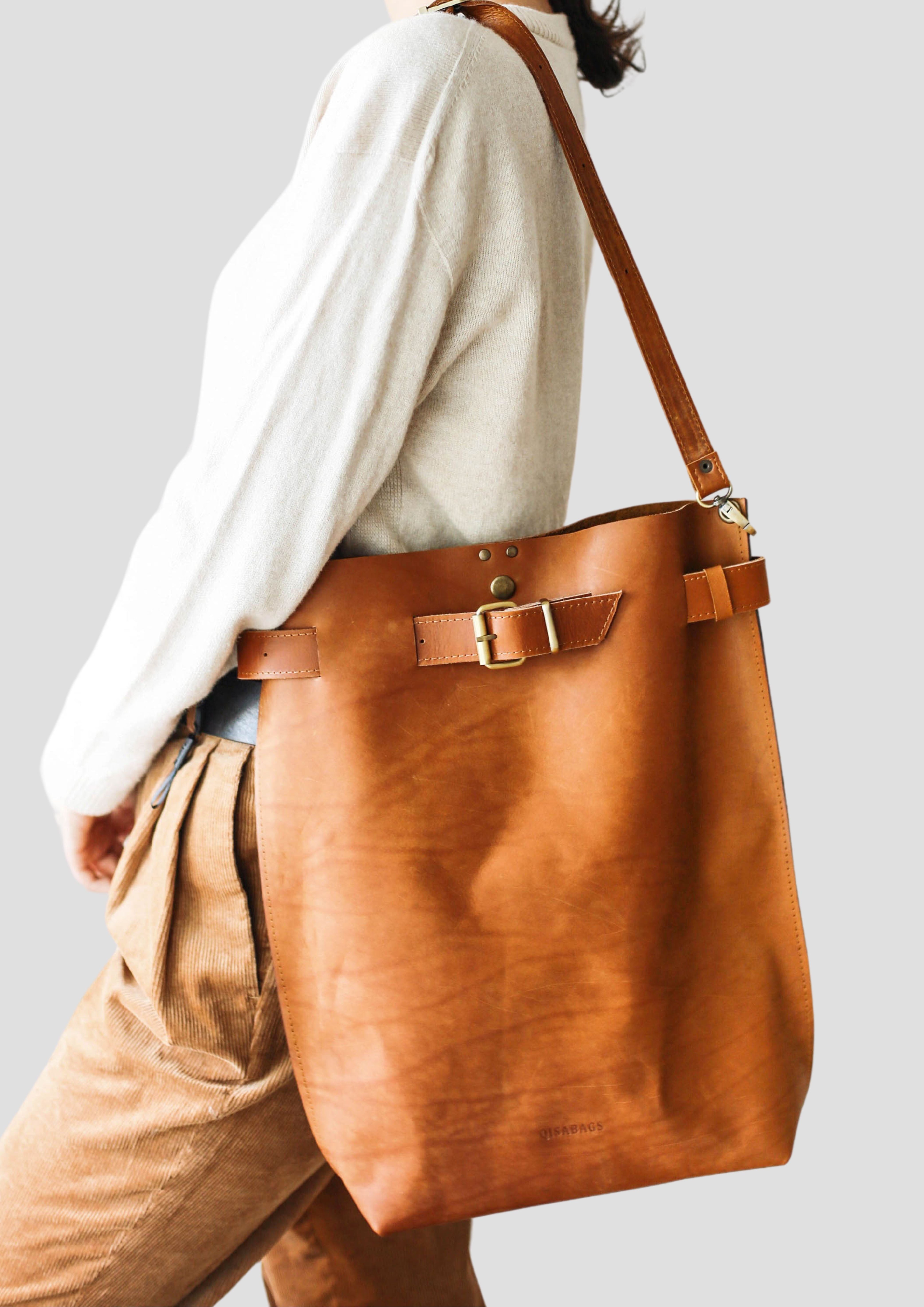 large leather shoulder bag