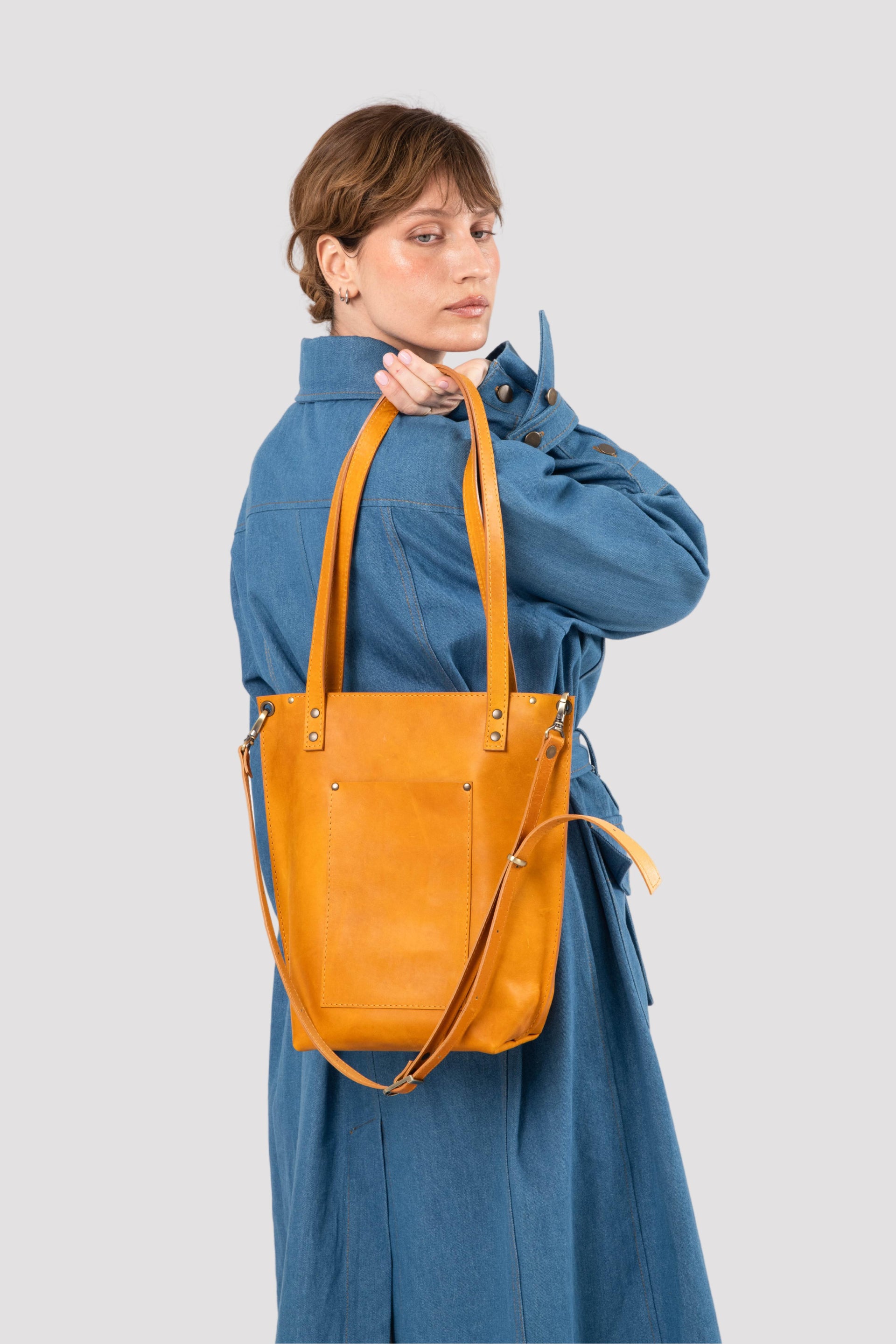 Yellow Leather tote