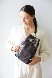 Leather sling bag women's