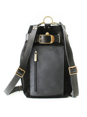 Black Leather Backpack purse for women