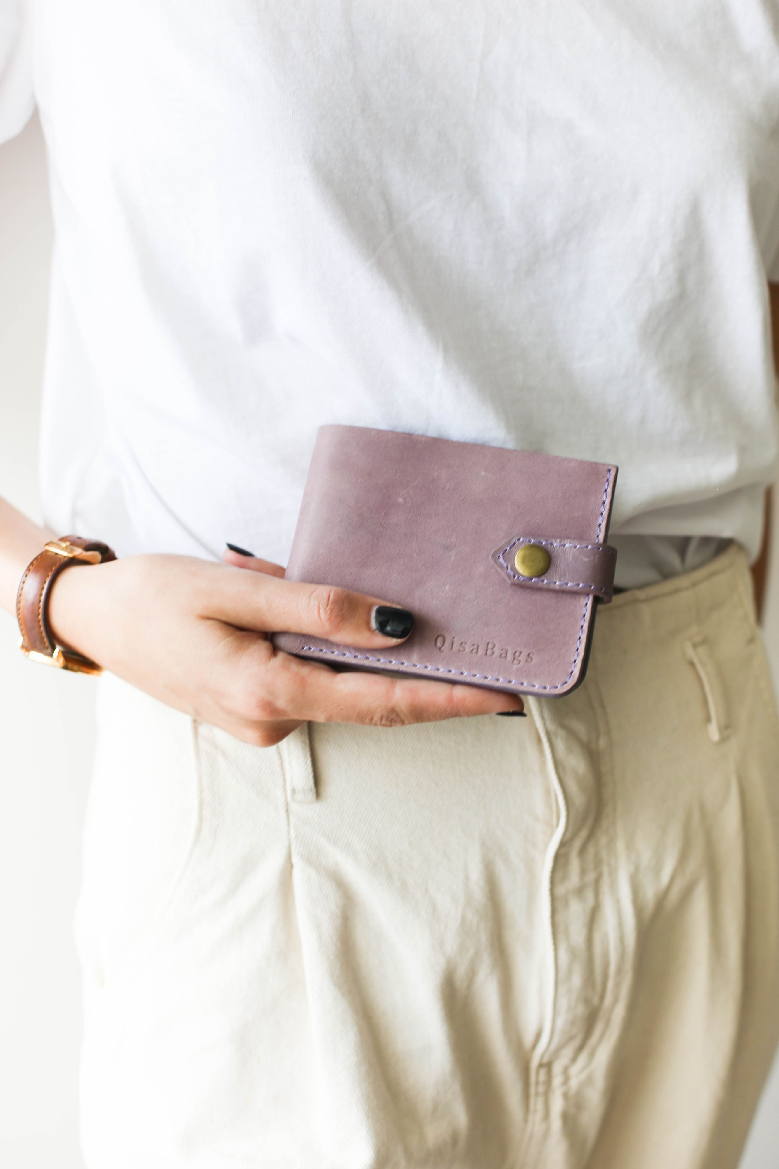 women's bifold leather wallet