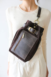 brown suede purse