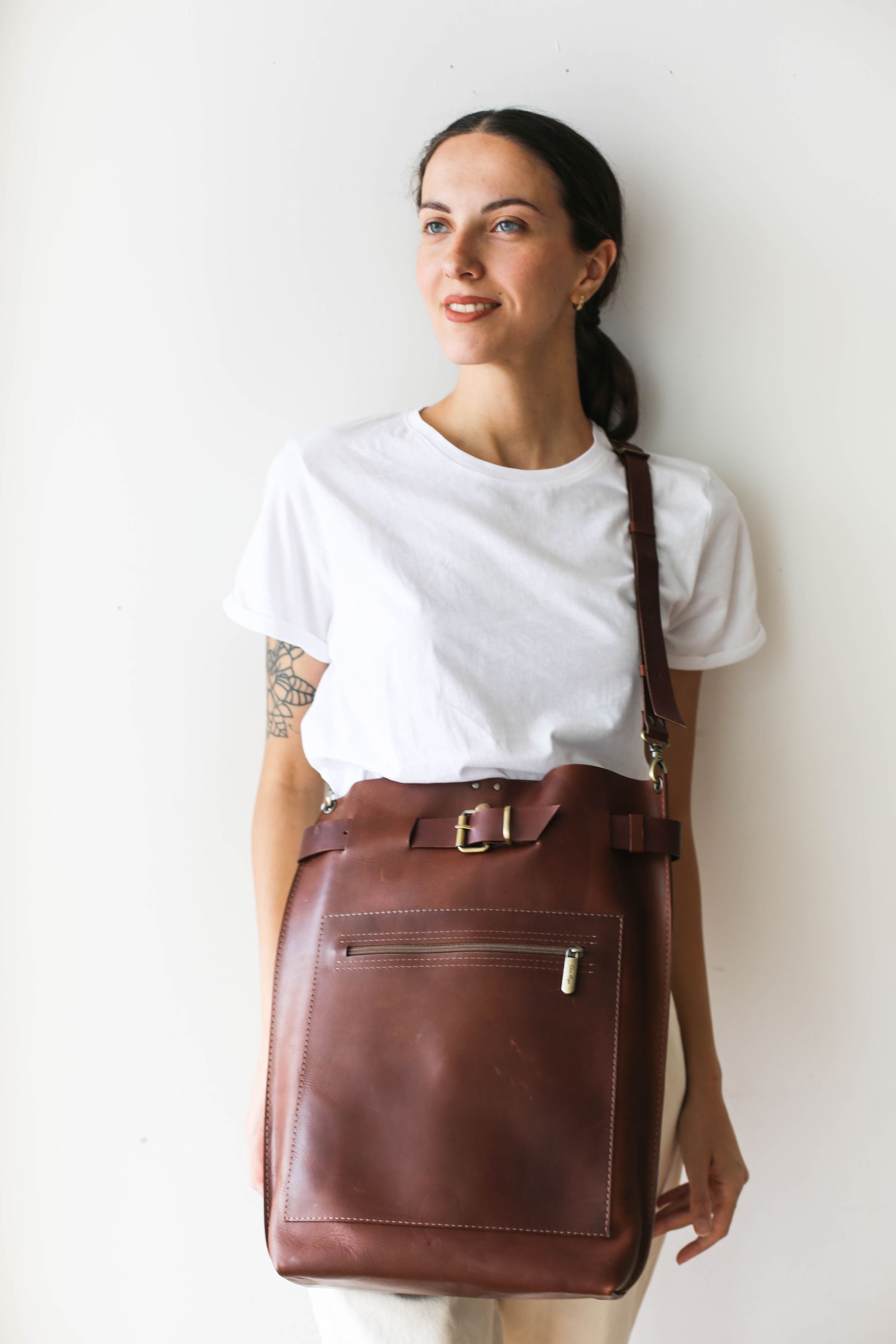 Brown Leather Laptop Bag