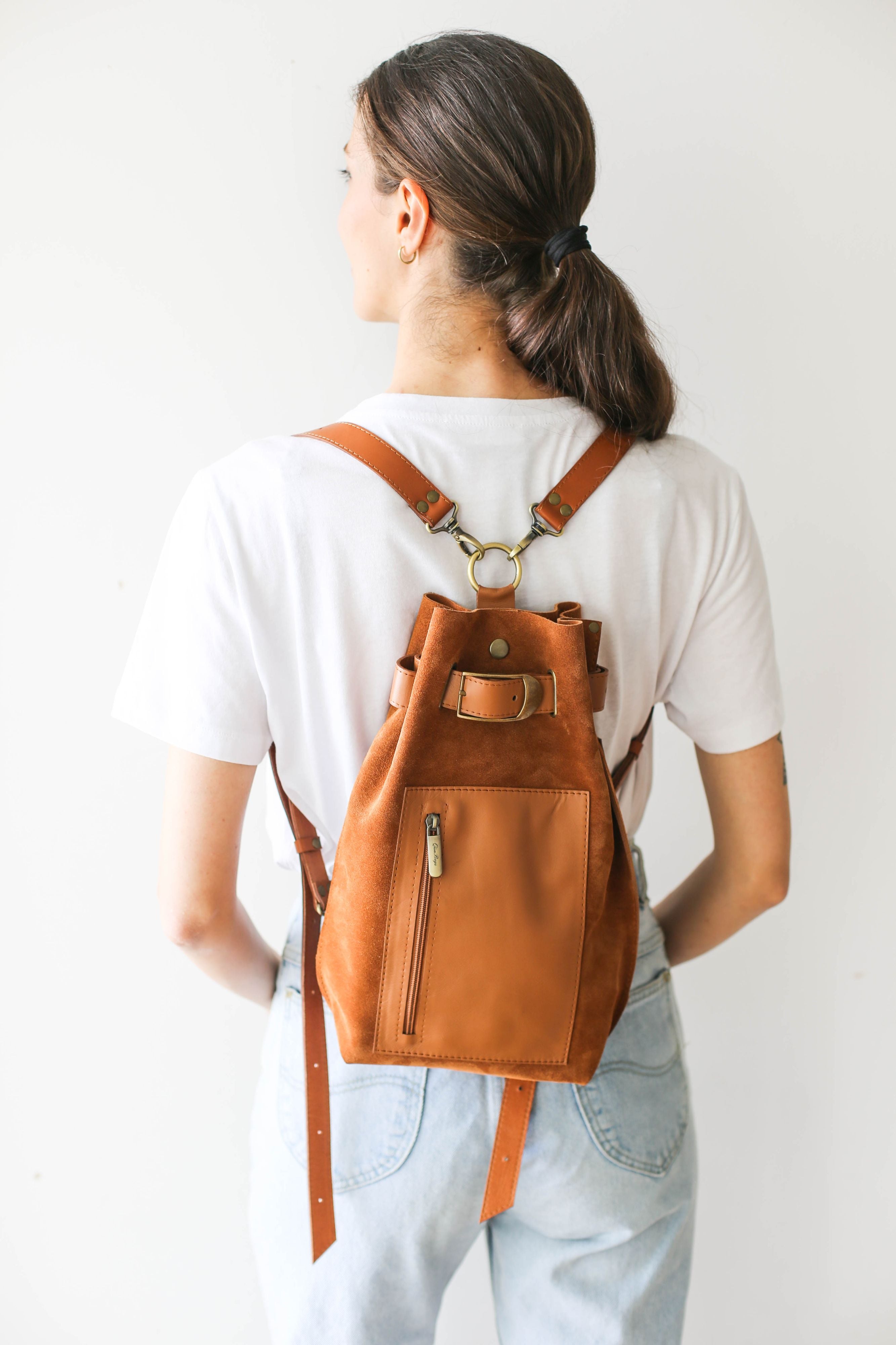 Brown Leather Backpack