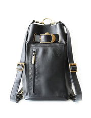 black leather sling bag