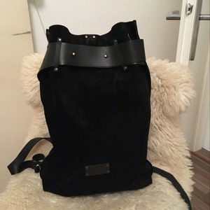 Black Suede Backpack