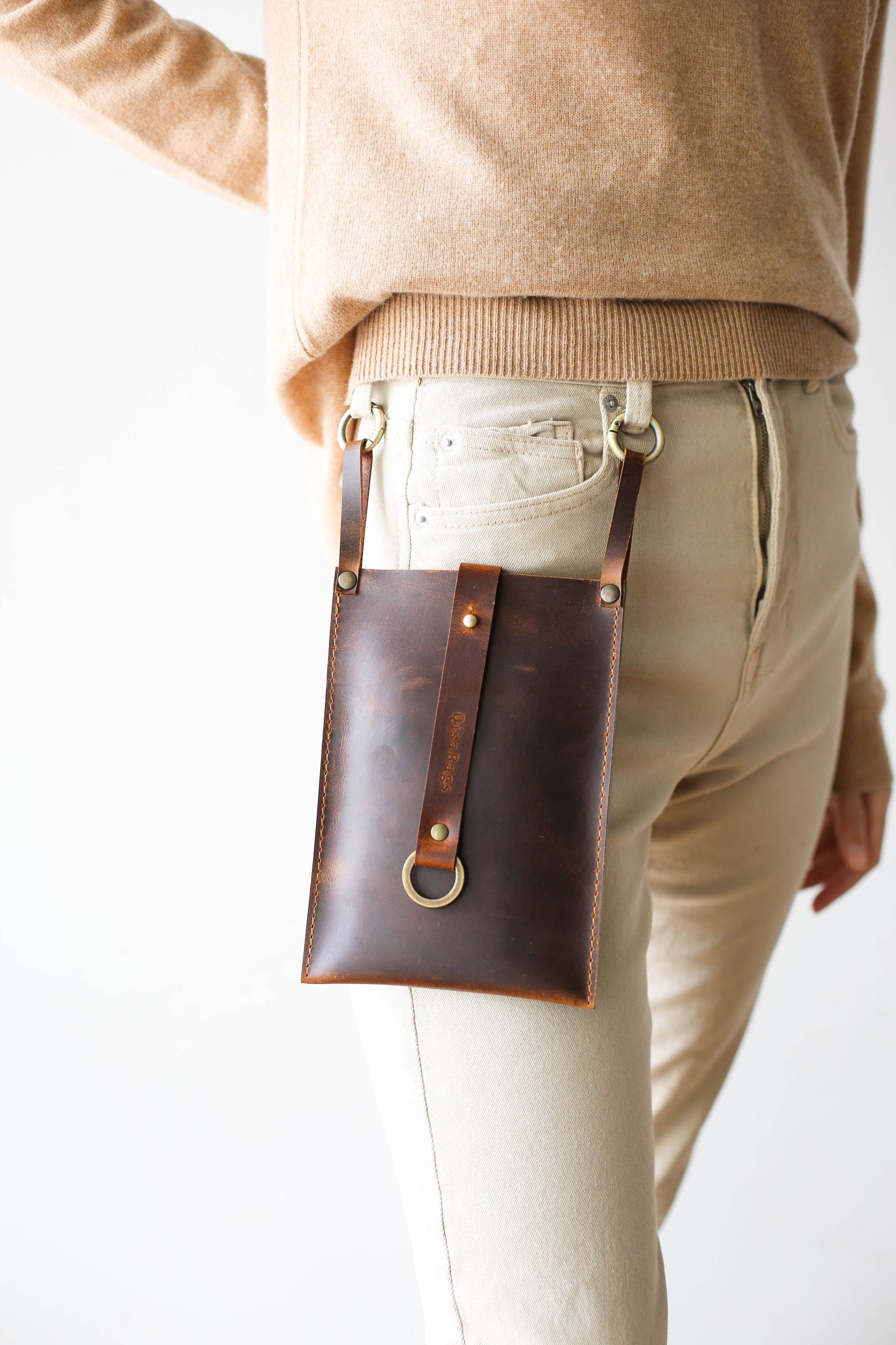 Brown Leather Hip Bag