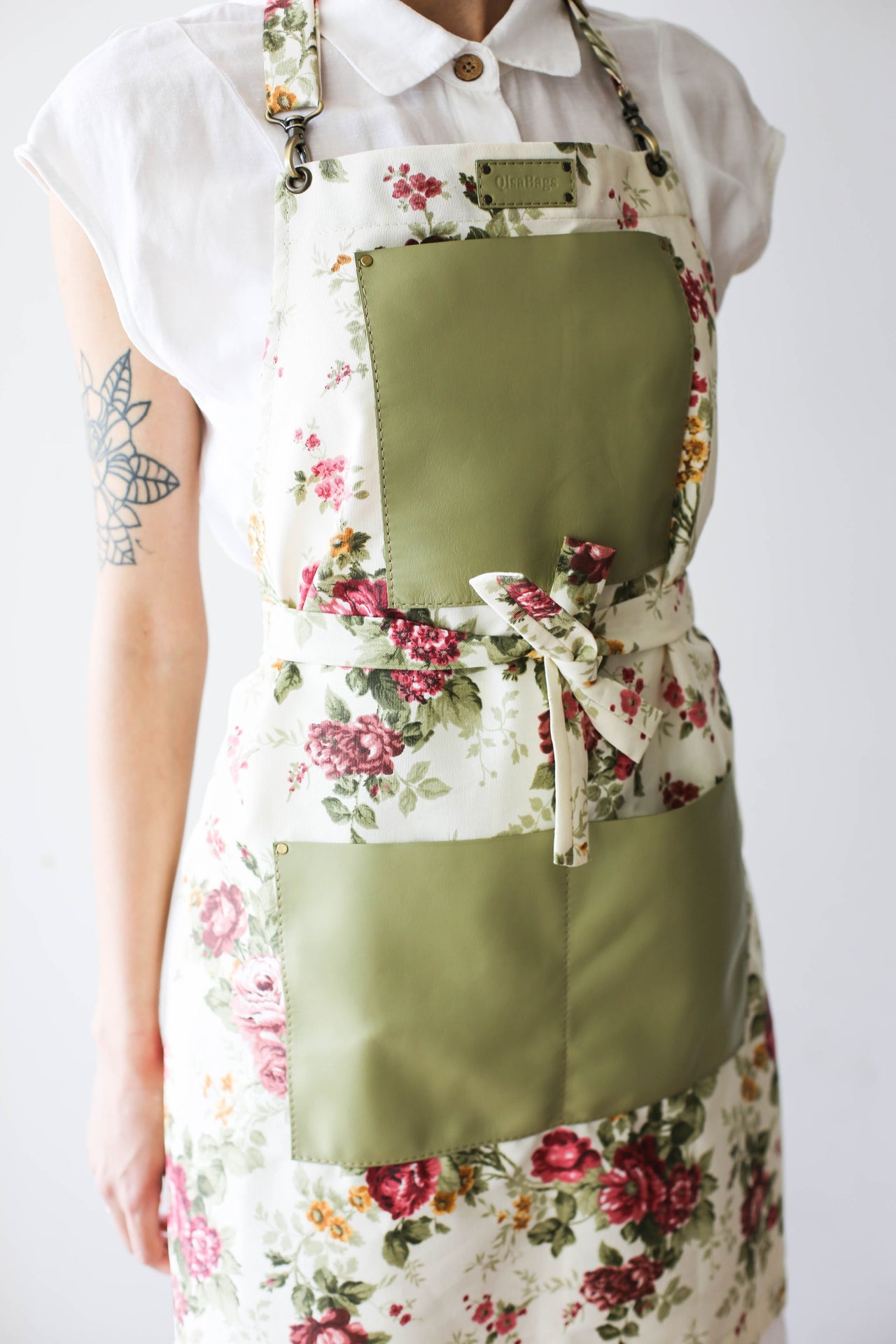 canvas leather apron for women