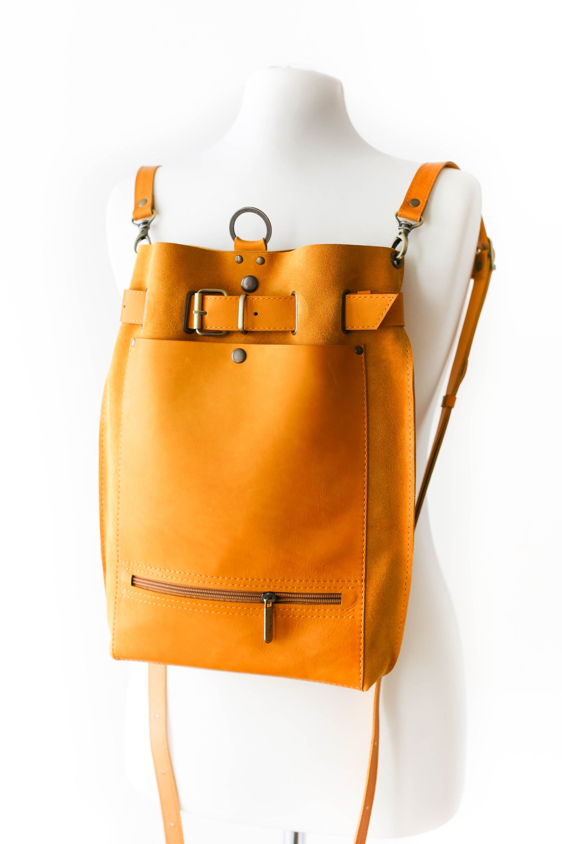 suede backpack purse