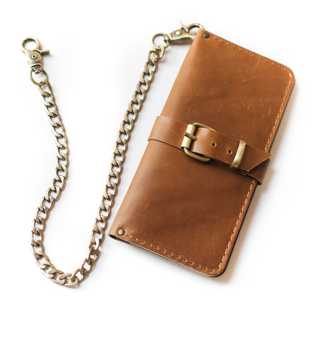 chained leather wallets
