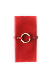 Handmade Red leather wallet for women