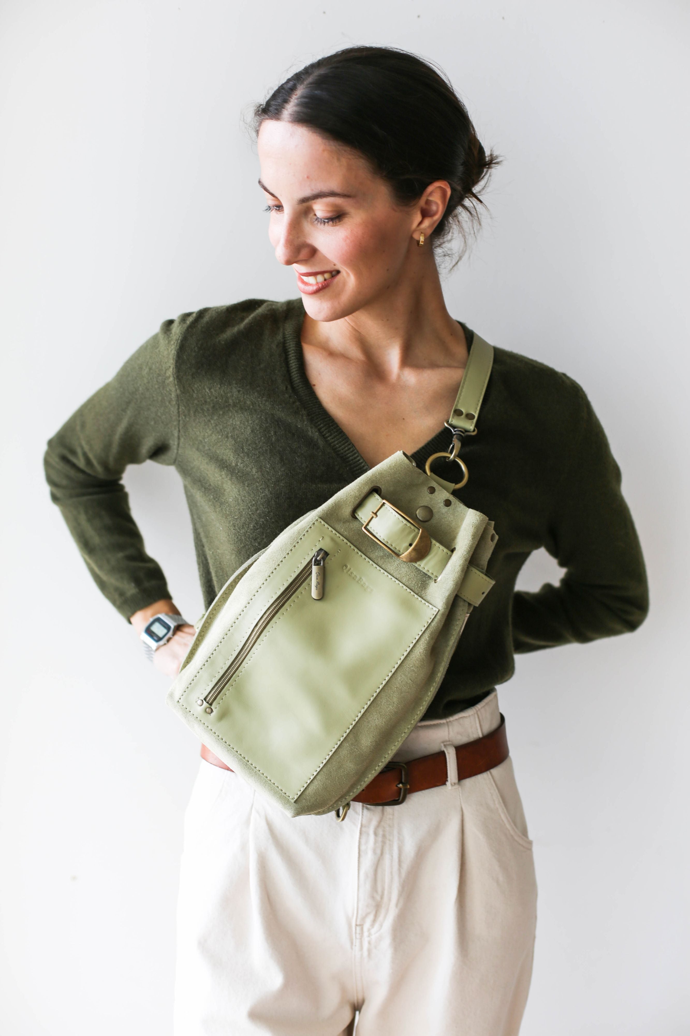 Green Suede Bag