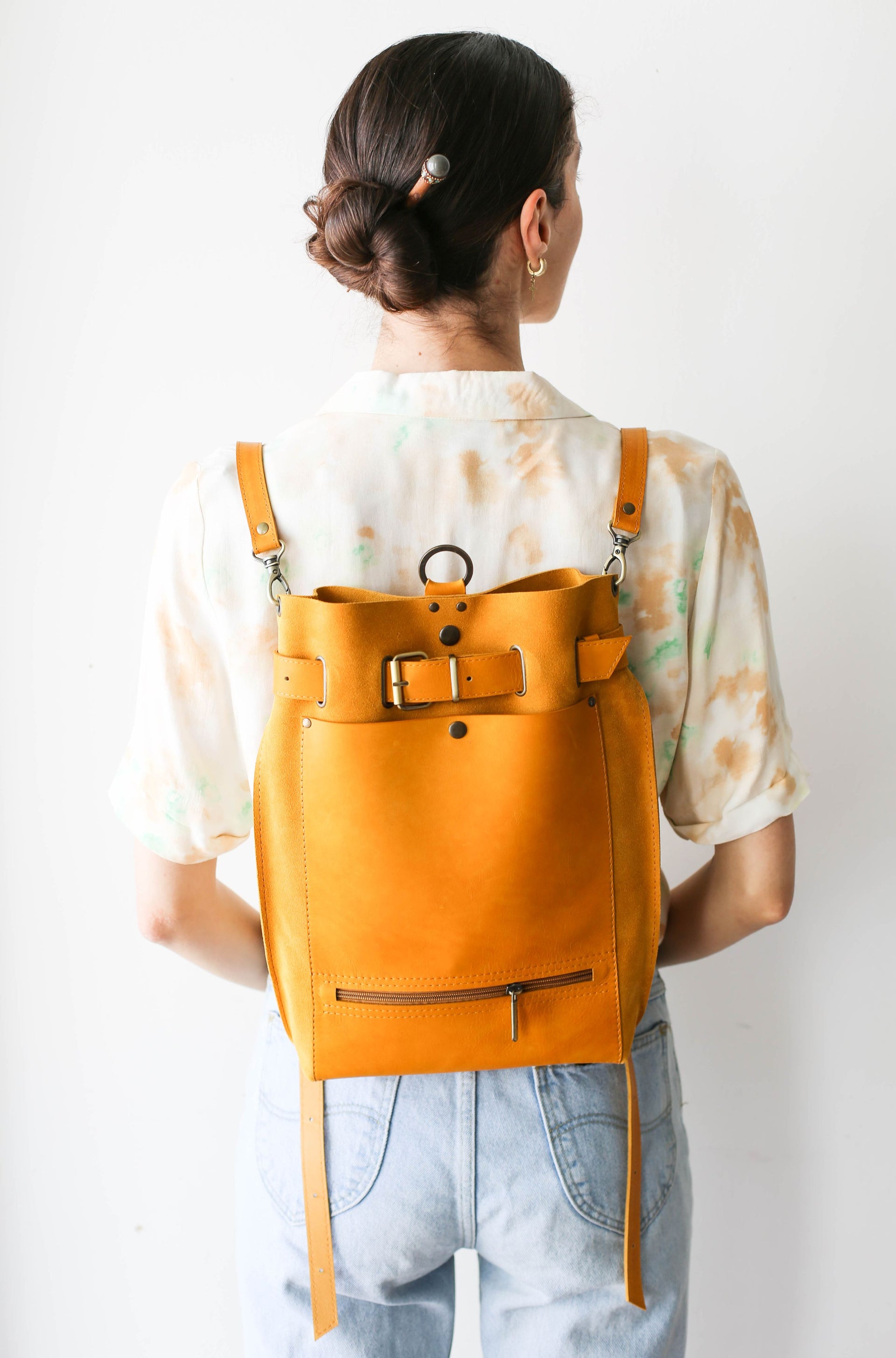 suede backpack