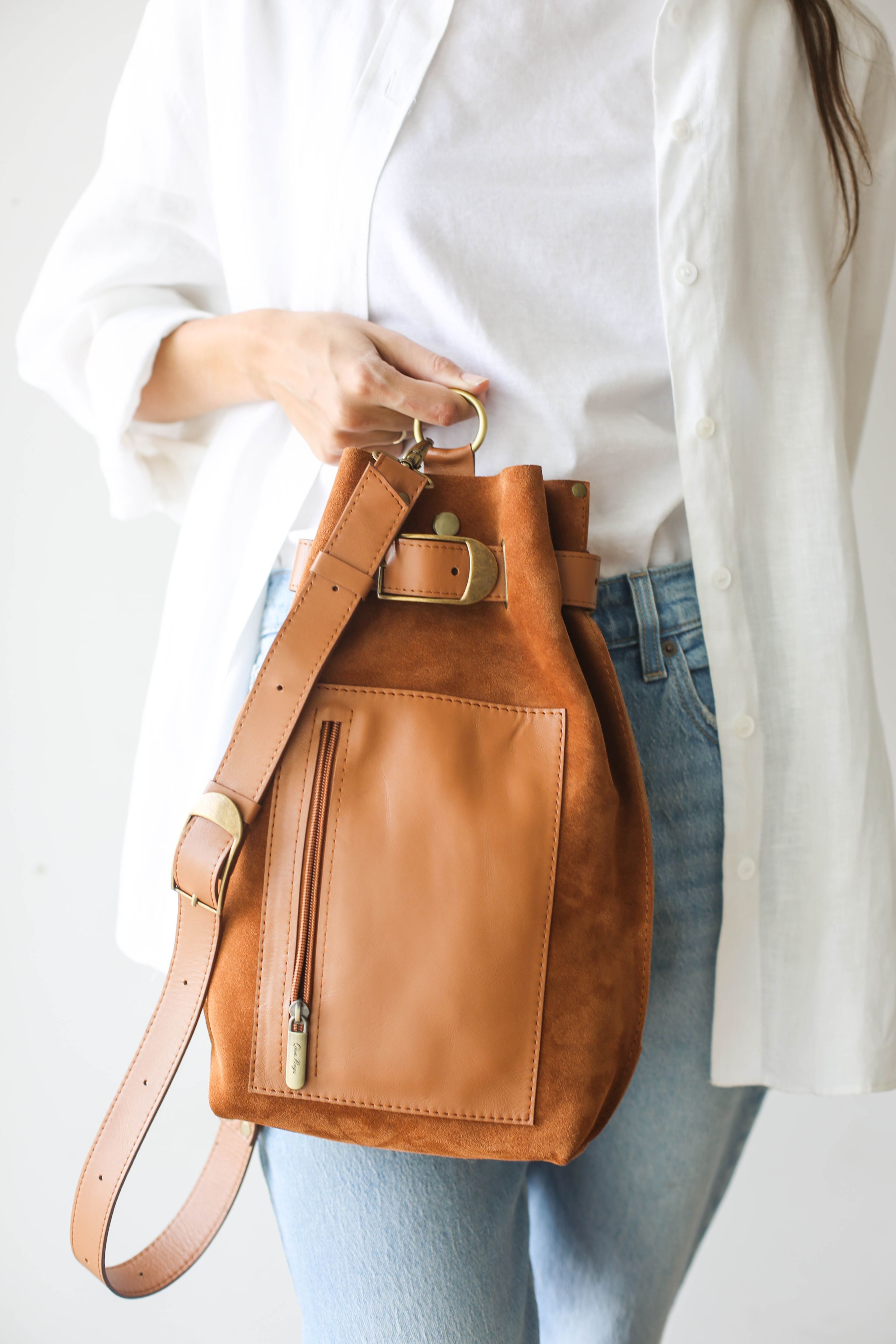 Suede Sling Bag