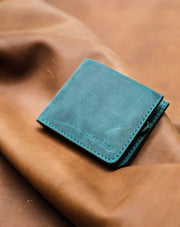 green leather wallet mens