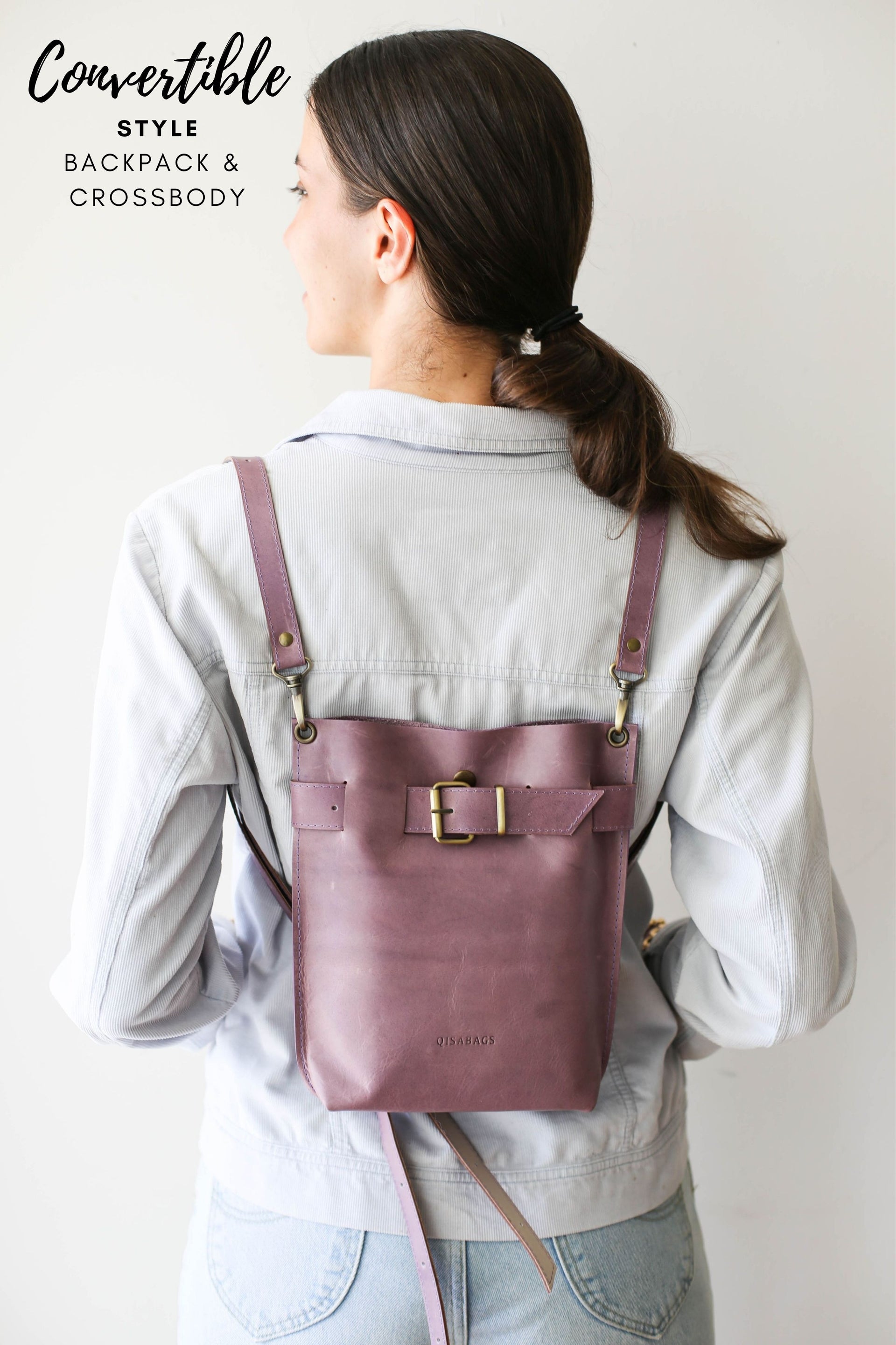 womens leather backpack purse