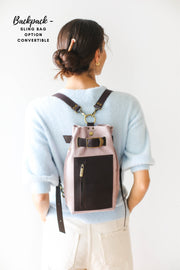 Women's soft leather backpack