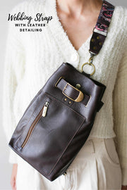 dark brown leather shoulder bag