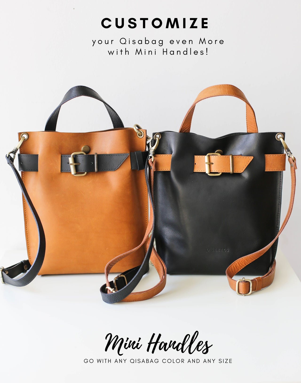 Additional Short Leather Top Handle for Qisabags